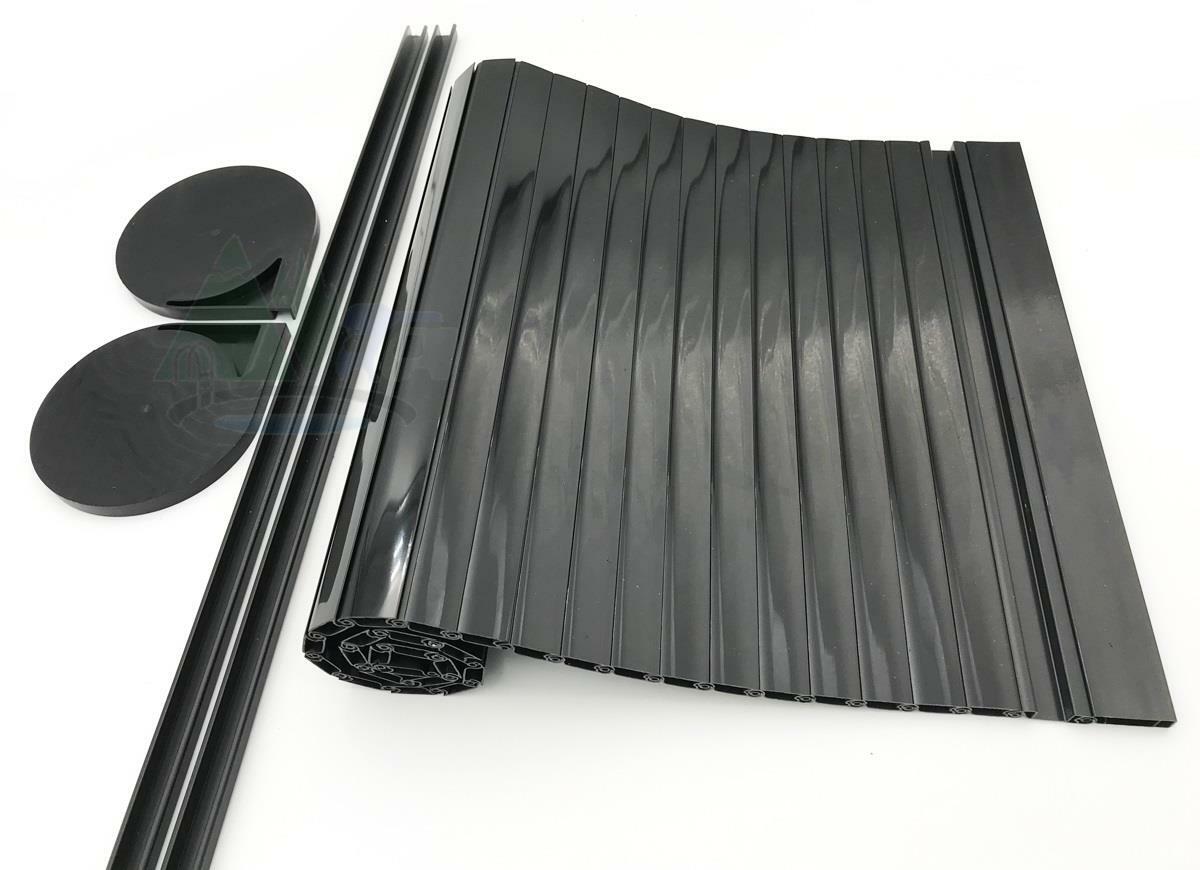 TAMBOUR ROLLER DOOR 650 X 350MM CAMPERVANS MOTORHOMES T4 T5 T6 PIANO Black
