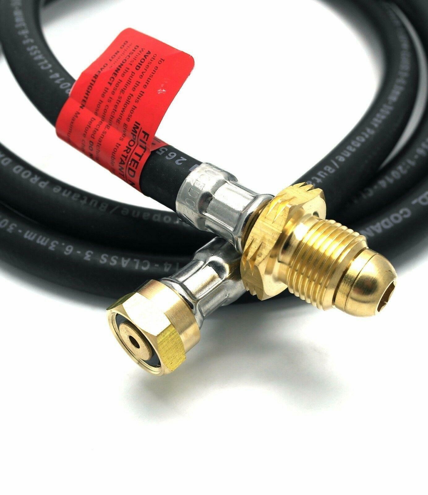 3m POL x W20 Caravan Gas Hose Pigtail 3 Metre Length Extra Long