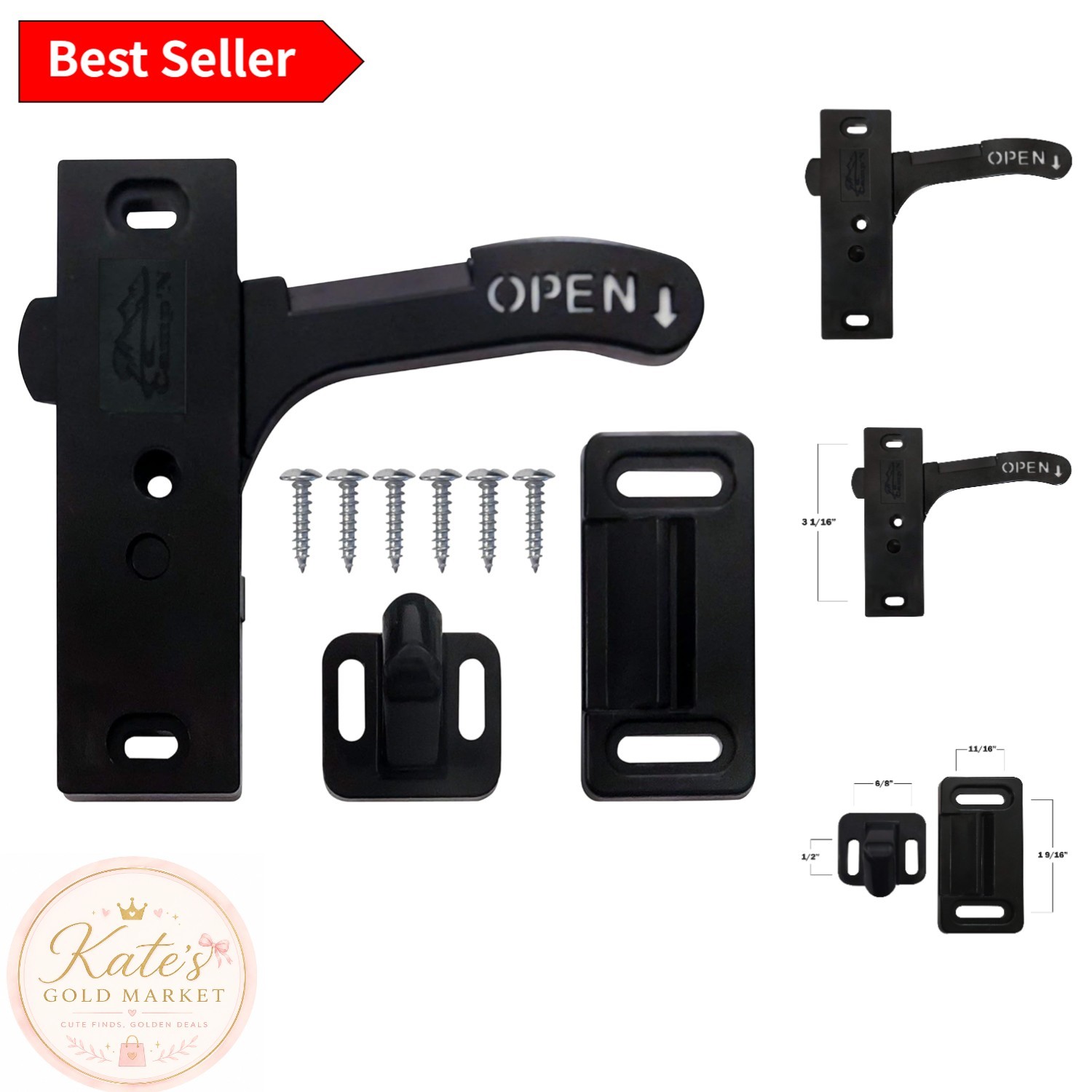 Universal RV Screen Door Latch – Modern Right Hand Handle for Campers & Trailers