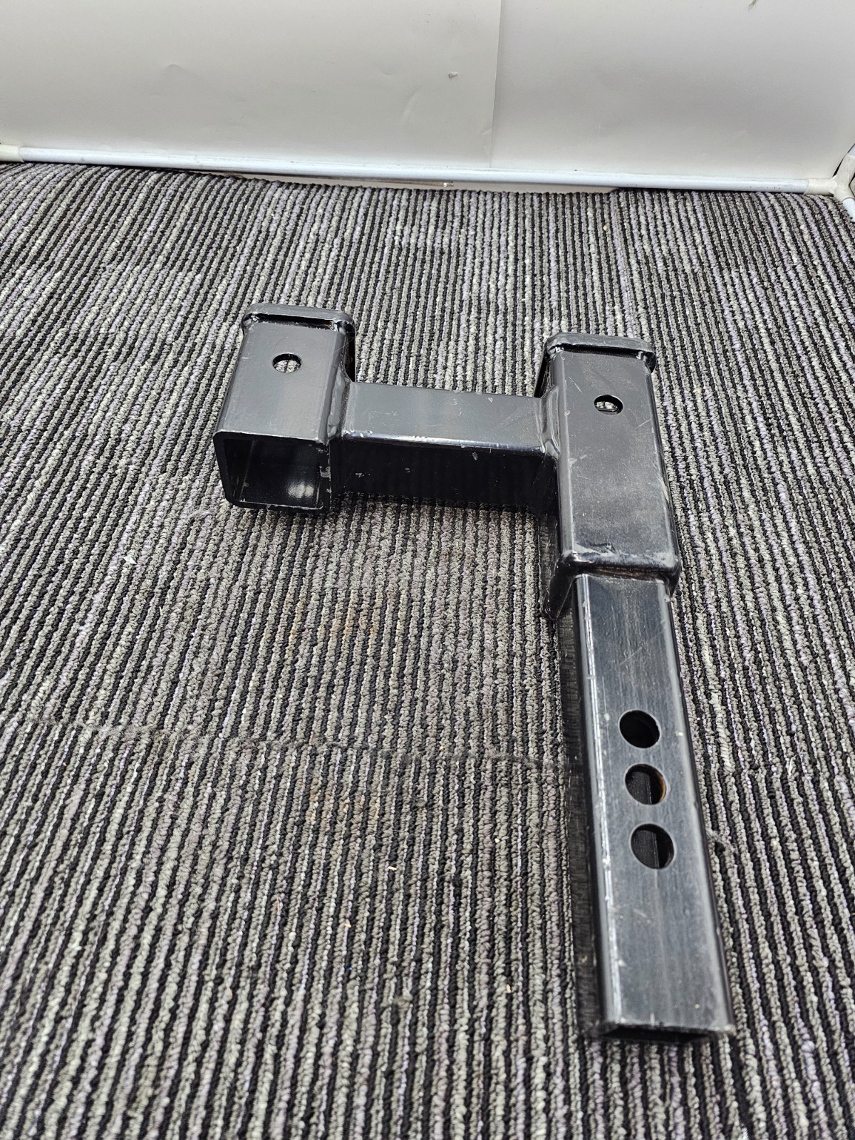 Dual Trailer Hitch Receiver Rise-Drop Extender Adapter Tow Truck Black