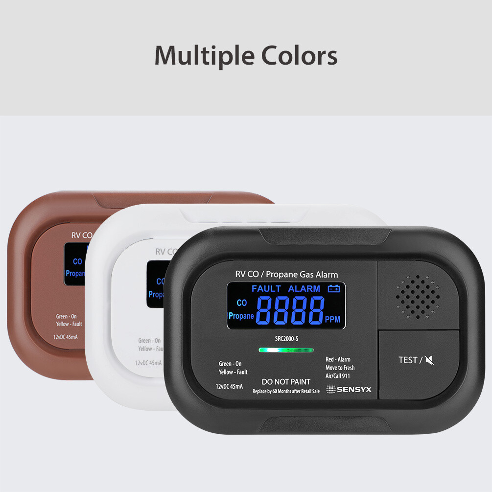 Digital RV Carbon Monoxide & Propane Dual Gas Alarm – Hard-Wired DC 12V, LCD
