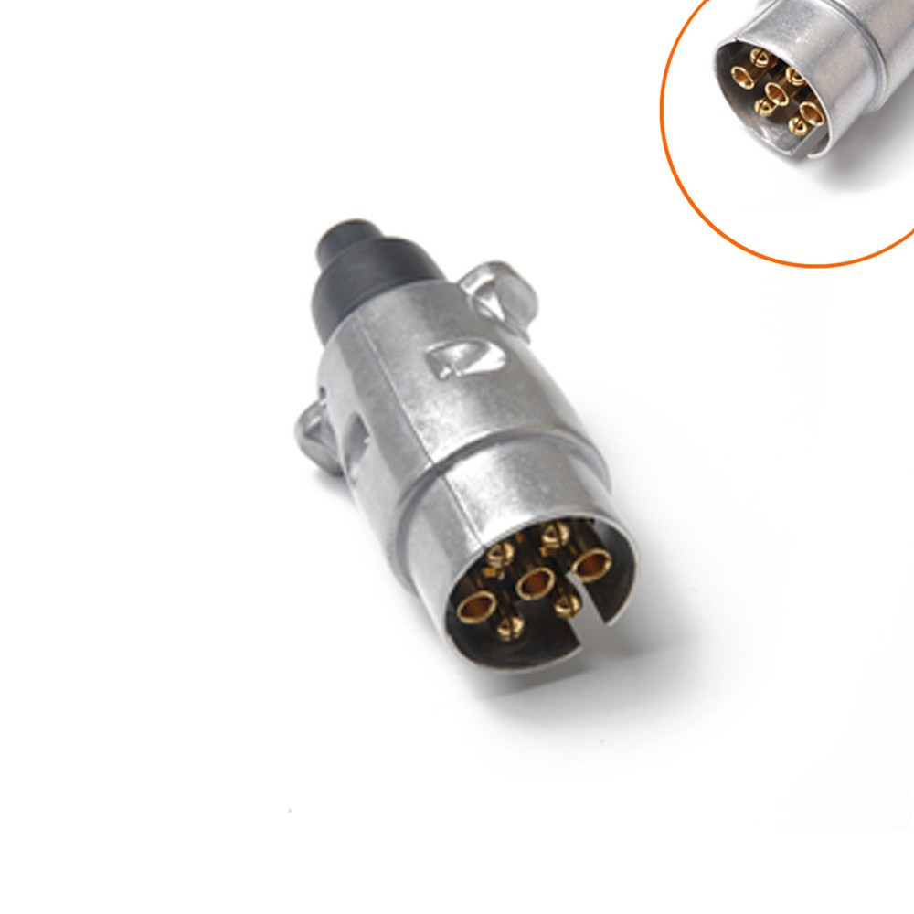 New 7 Pin Aluminium Alloy Plug Trailer Towing Electrics 12V Connector EU Plug