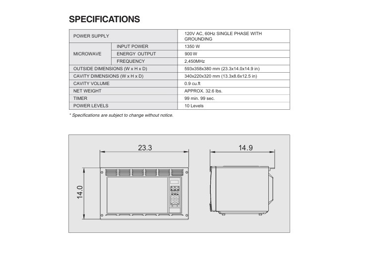 Forest River 900W Black 0.9 Cu. Ft. Microwave Direct Replacement for MCG992ARB