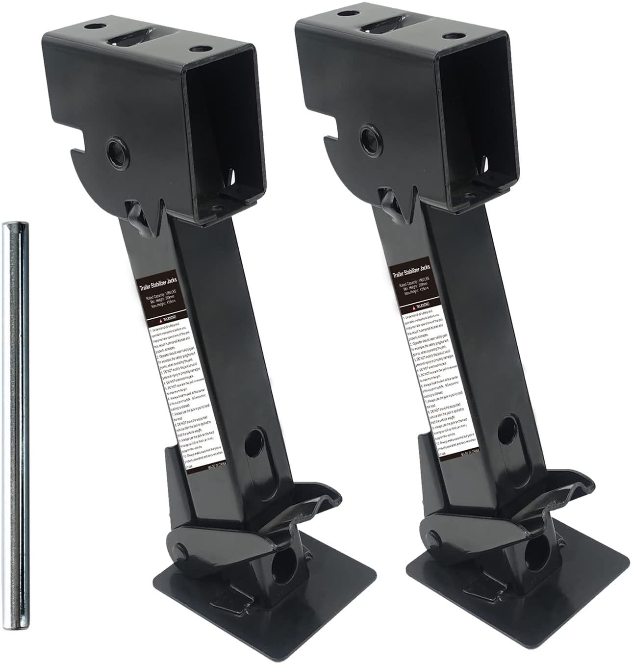 Compact & Reliable Trailer Stabilizer Jacks – 1000 lbs Static Capacity, 2 Pack