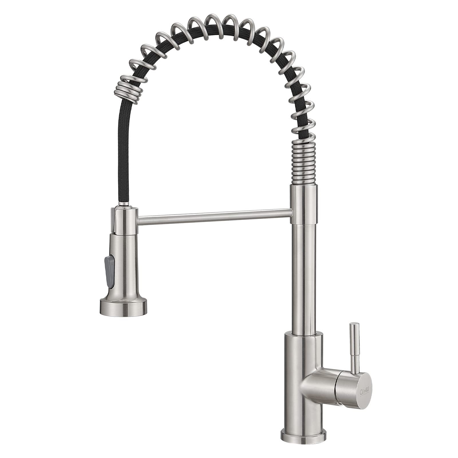 Kitchen Faucet With Pull Down Sprayer Single Hole Stainless Steel Sink Faucet