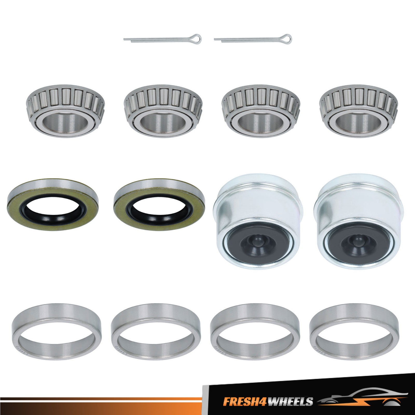 2 Set For 1″ 2000-2200Lbs Axle Boat Trailer Hub Wheel Bearing Kit L44643/L44610