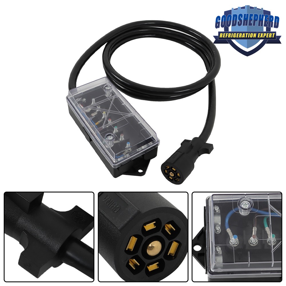 8-16ft 7-Pin Trailer Plug Cord Wire Harness Cable w/ Junction Box Trailer Light