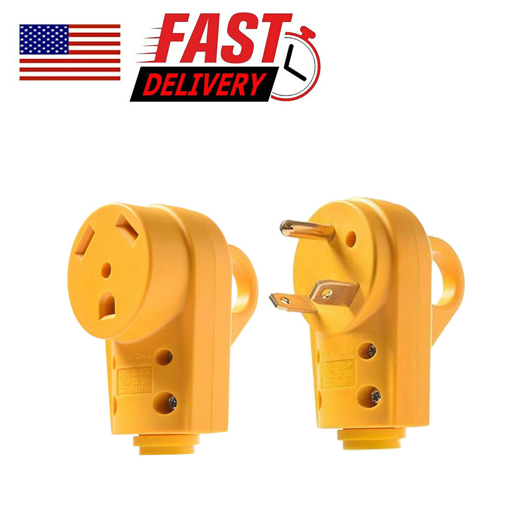 125 250V 30Amp Heavy Duty RV Replacement Male & Female Plug Ergomic Handle