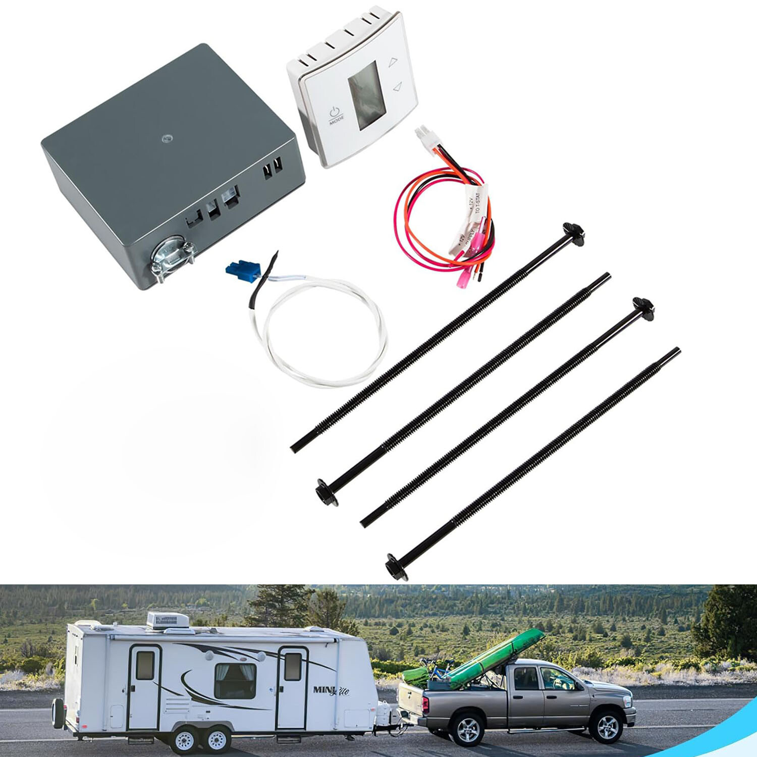 for Dometic Single Zone LCD A/C Thermostat Control Kit Cool/Furnace,3316410.700.