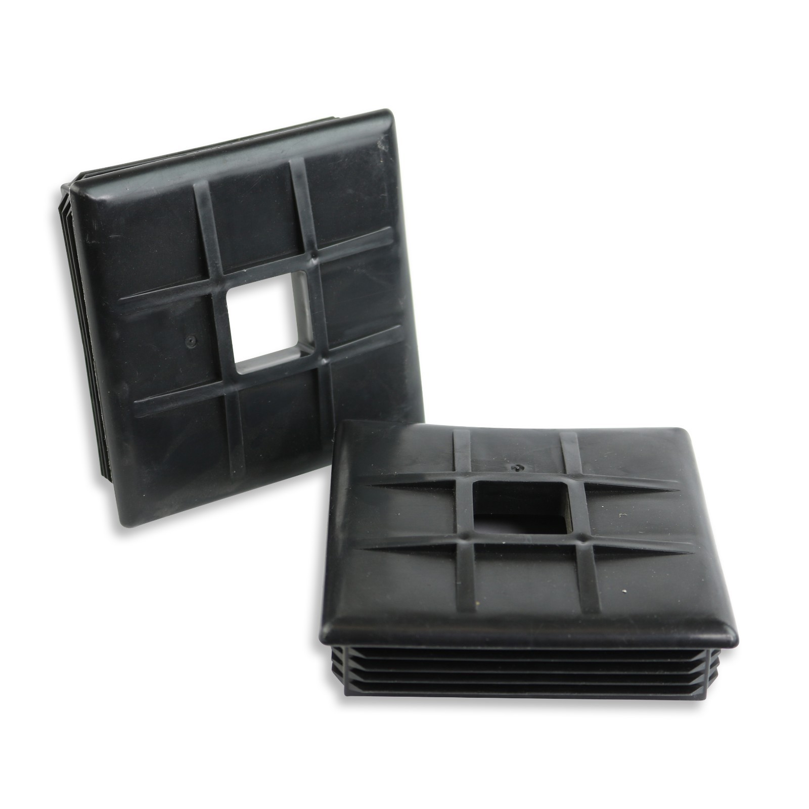 2 PACK 4″ Square Bumper Plug End Cap Cover RV Camper Trailer Vented New