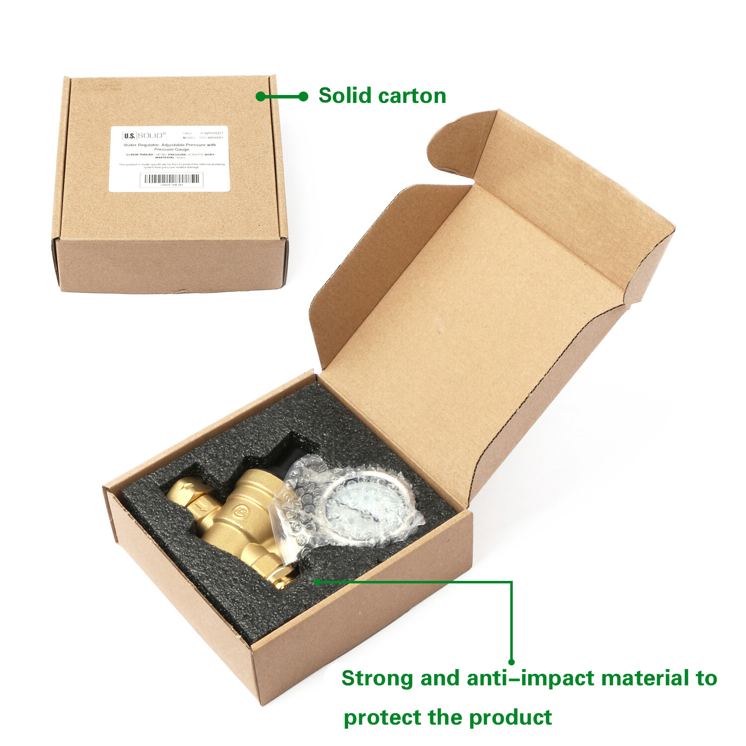 U.S. Solid Water Pressure Regulator Valve, 3/4″ NH Thread, Adjusted By Tool