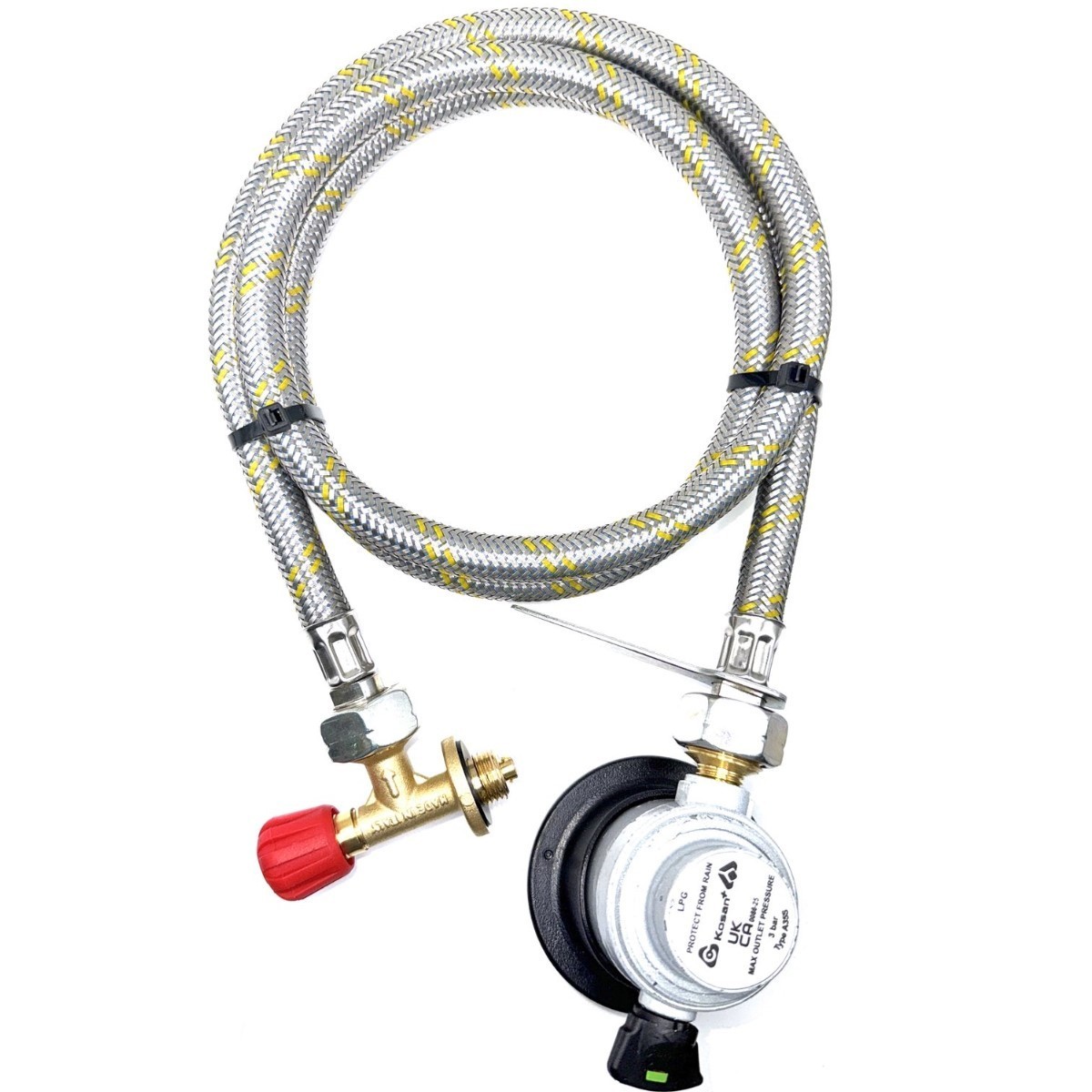 Flexible reinforced 1.5M Pipe for Campingaz 901/904/907 & 21.8mm with Jumbo 35mm