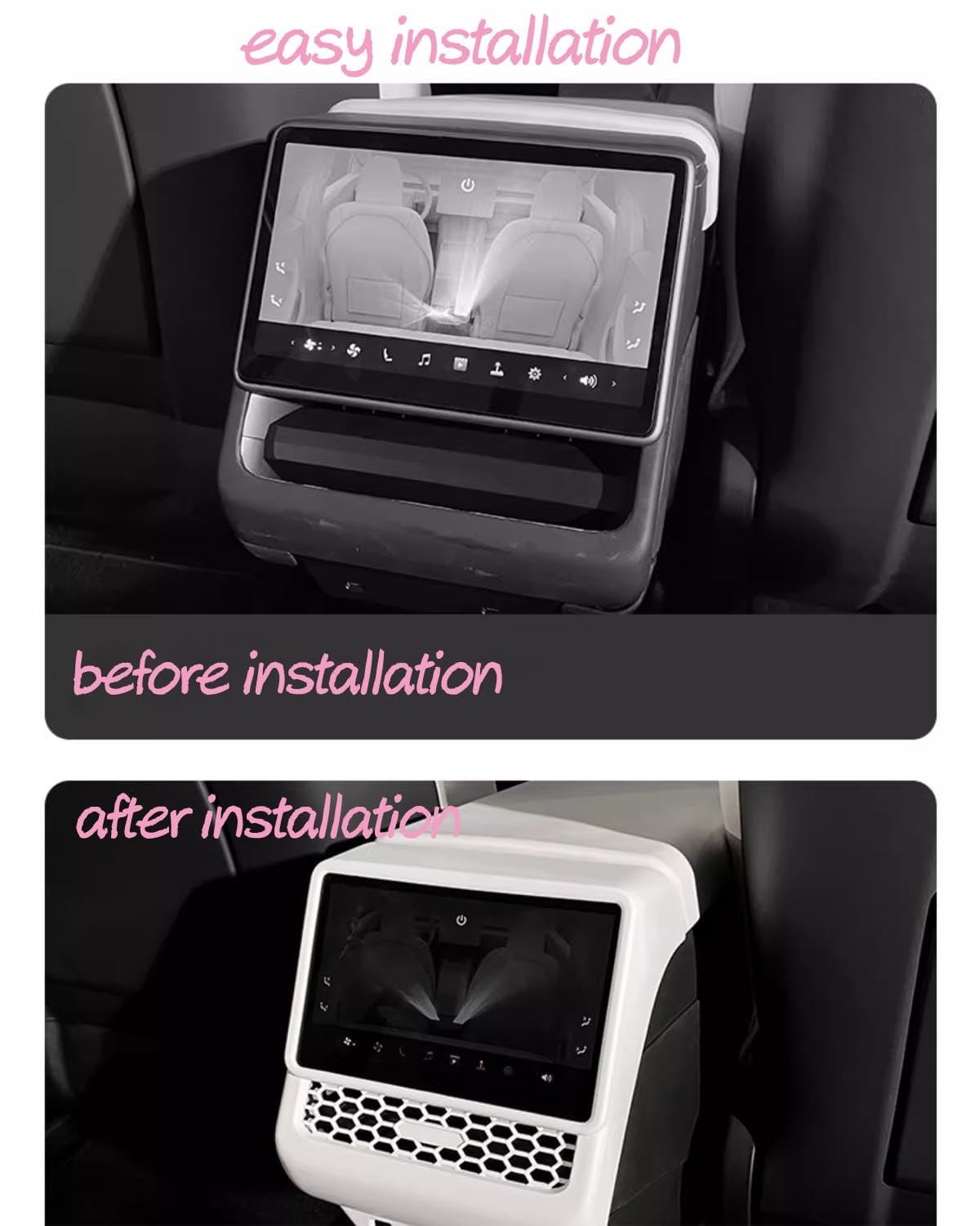 YOKOOHITECH Carbon Fiber Pattern AC Vents Cover, Highland Model y Matte White