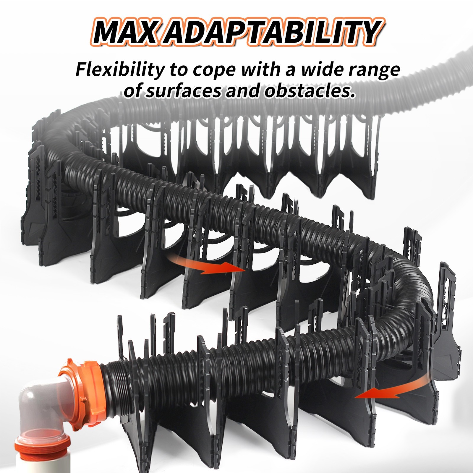 OUELME 10/20/30-FT RV Sewer Hose Support with Adjustable Height & Carrying Strap