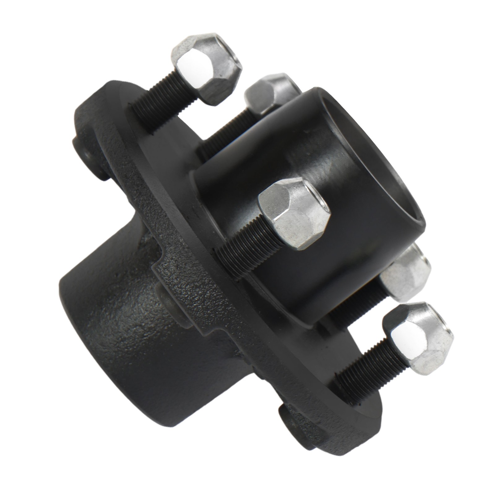 Pre-Greased Pair of 5-Bolt on 4-1/2 Inch Hub Assembly and 1″ Square BT8 Spindle