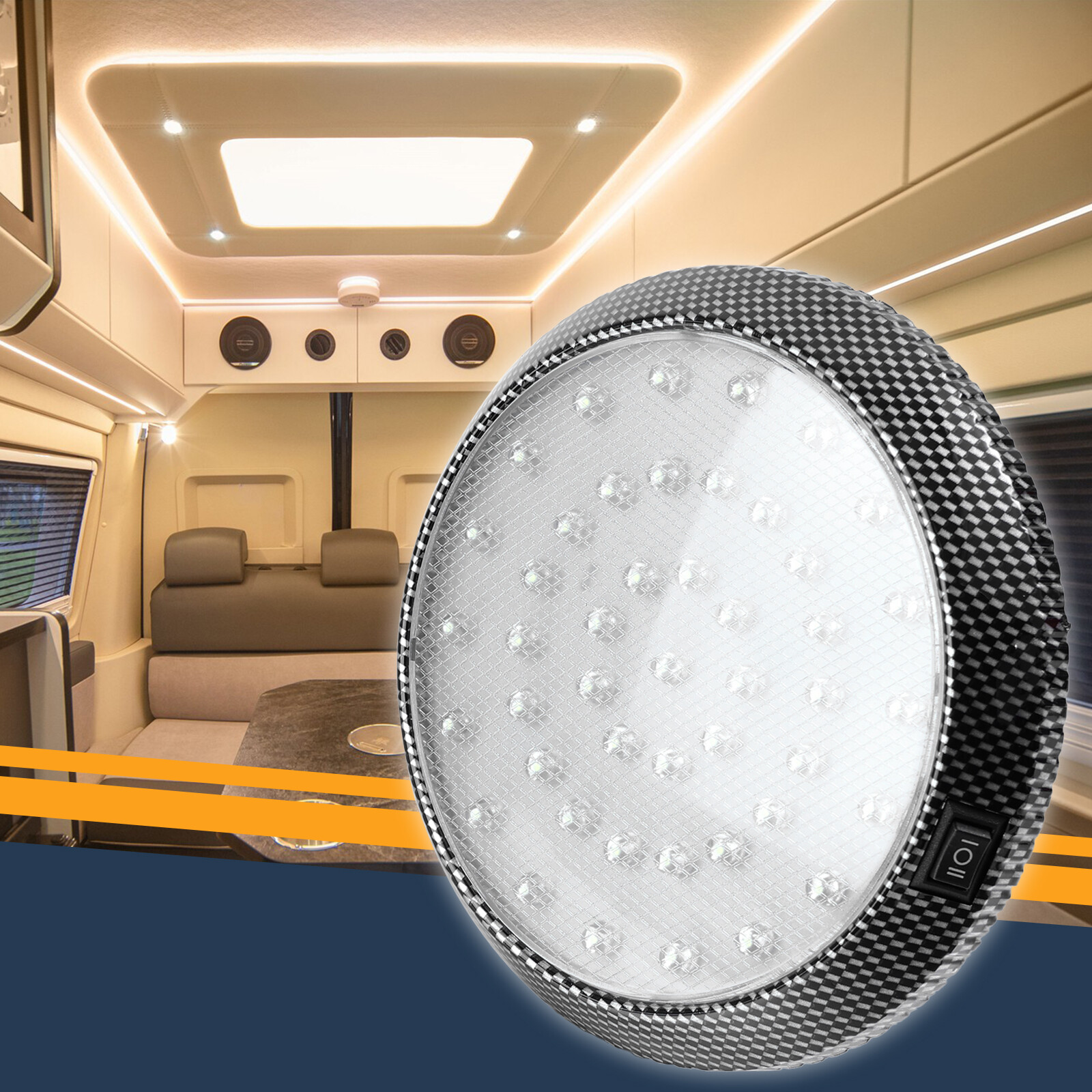 5Inch 12V Led RV Ceiling Dome Light RV Interior Lighting for Trailer Camper Boat
