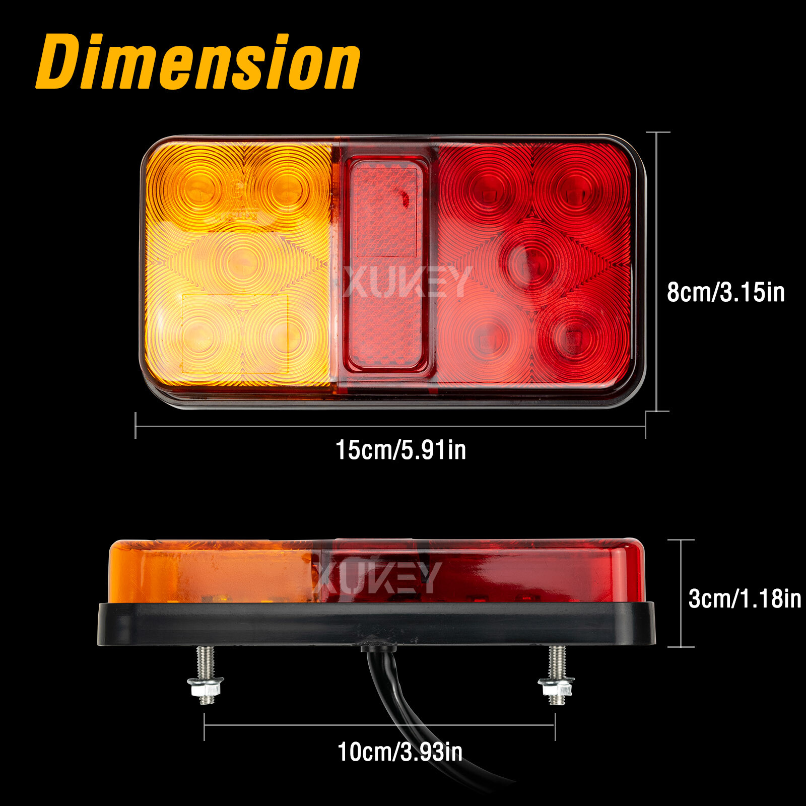 Rear Led Trailer Tail Light Boat Marker Truck Waterproof Indicator Turn Signal