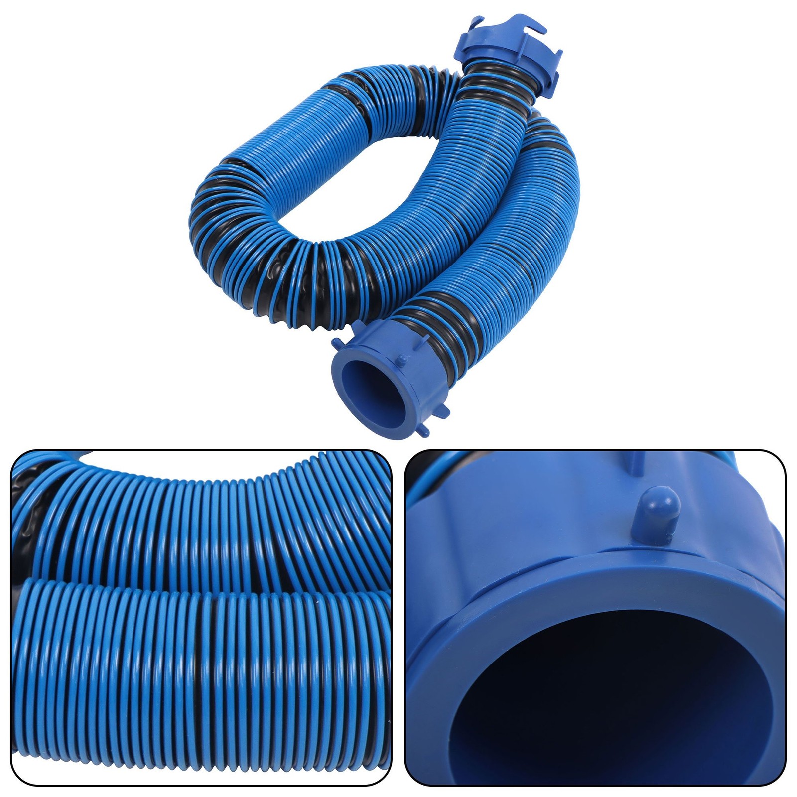 Heavy-Duty RV Sewer Hose 10FT with Clear 90-degree Adapter For Easy Draining