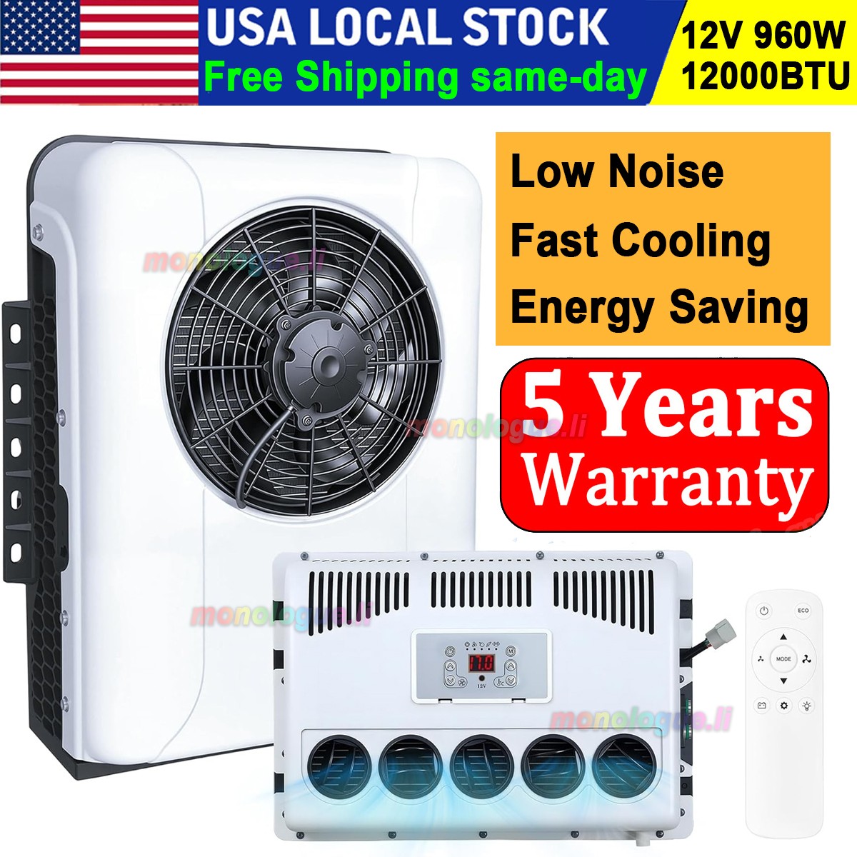 DC 12V truck Air Conditioner Electric Parking Fast Cooling Universal Mini Split