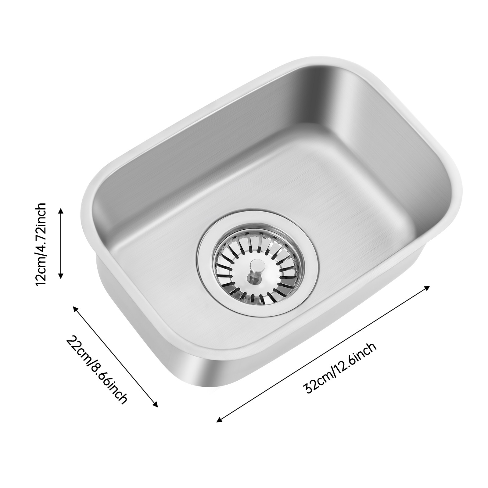 Rv Sink Caravan Camper Boat Stainless Steel Kitchen Sink Wash Basin Rectangular