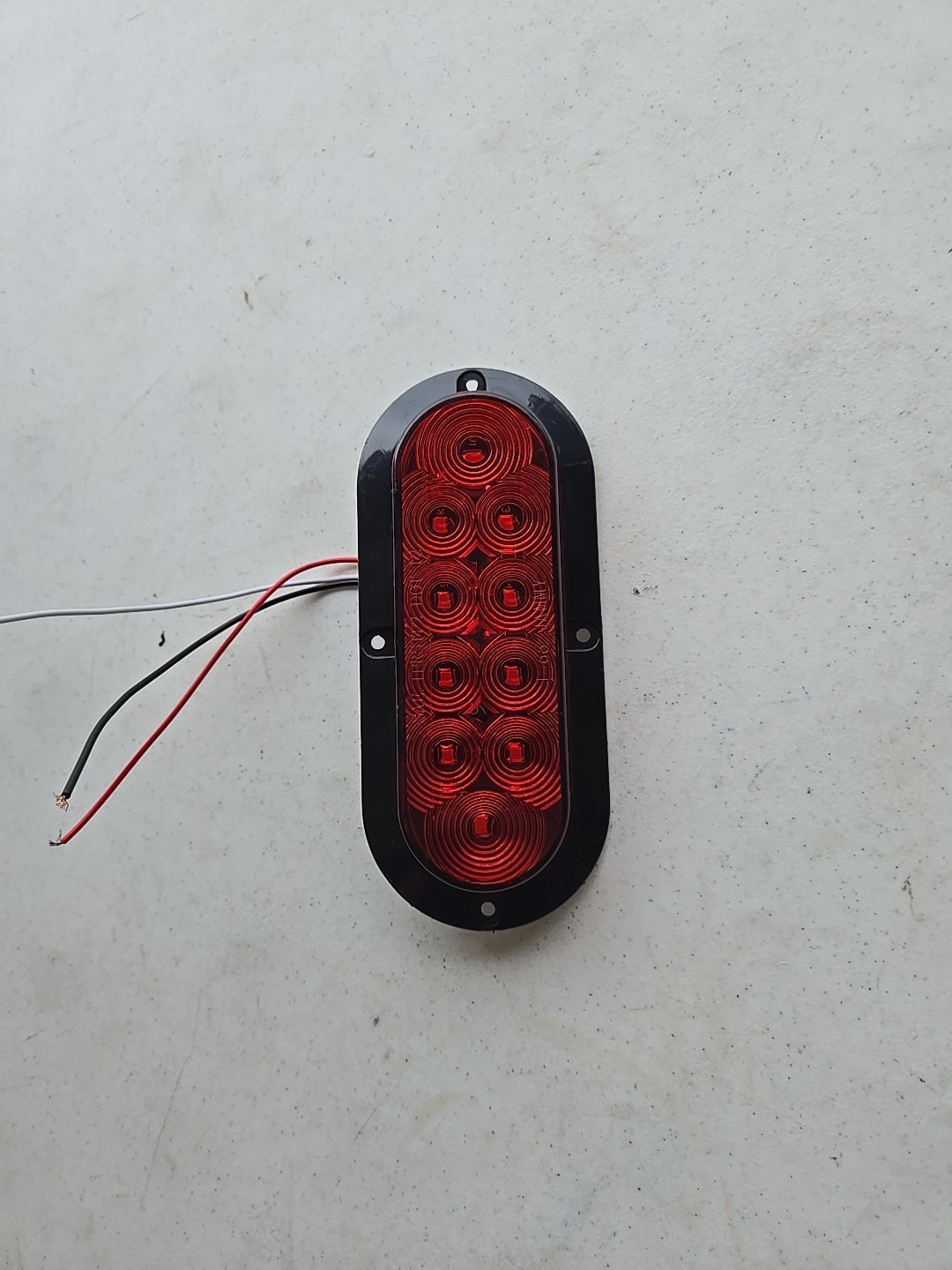 6” Oval Red Flange Surface Mount Stop Turn Tail 10 LED Trailer Light (J-66-FR)