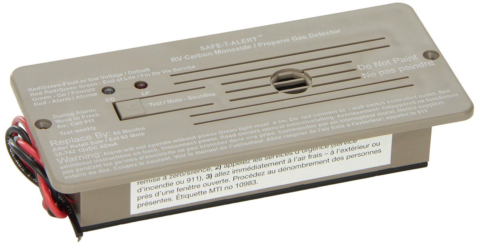 Safe-T-Alert by MTI Industries 35-742-BR 35 Series Dual LP/CO Alarm, Brown