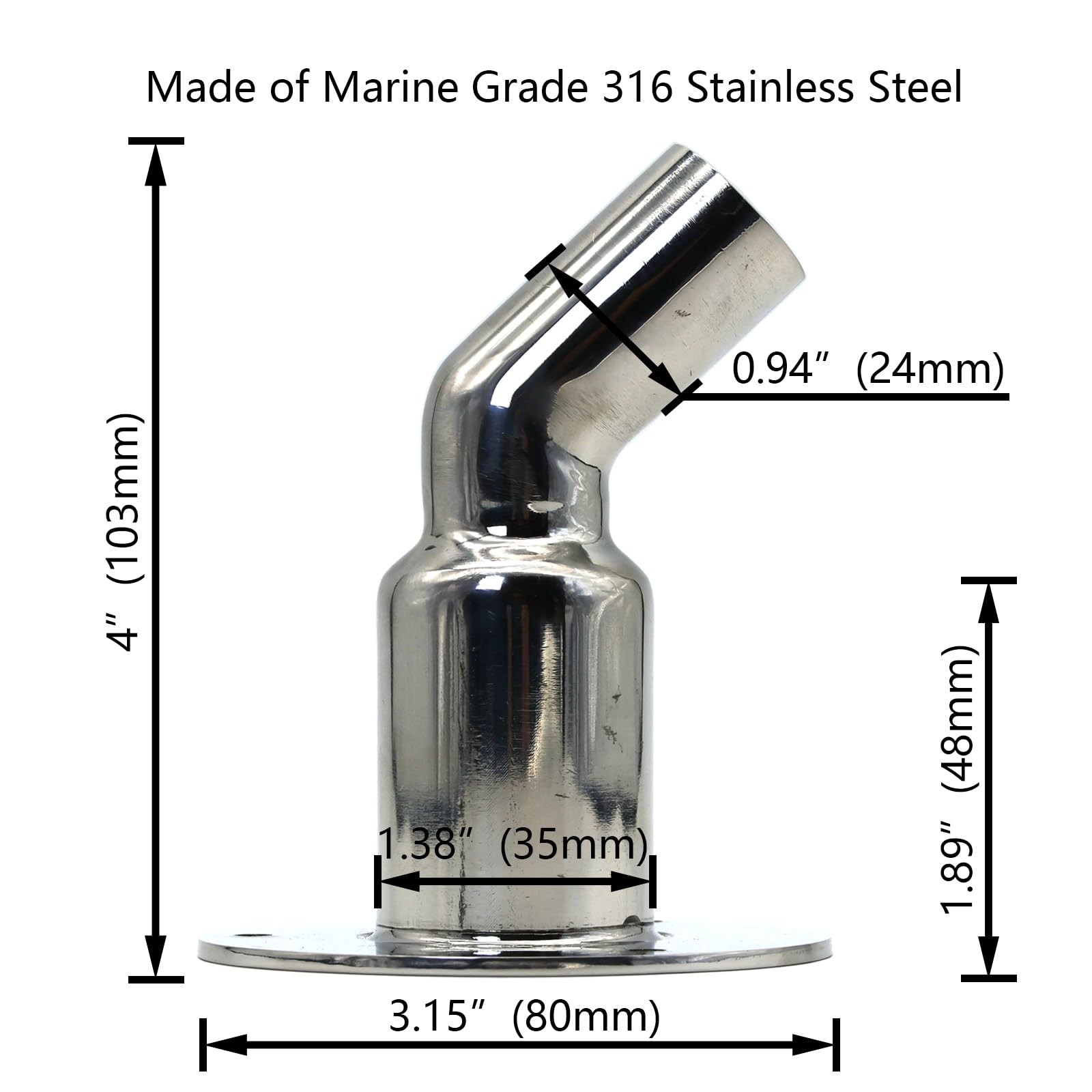 Stainless Steel Thru Hull Exhaust Skin for 0.94″ Diesel Parking Heater – Marine
