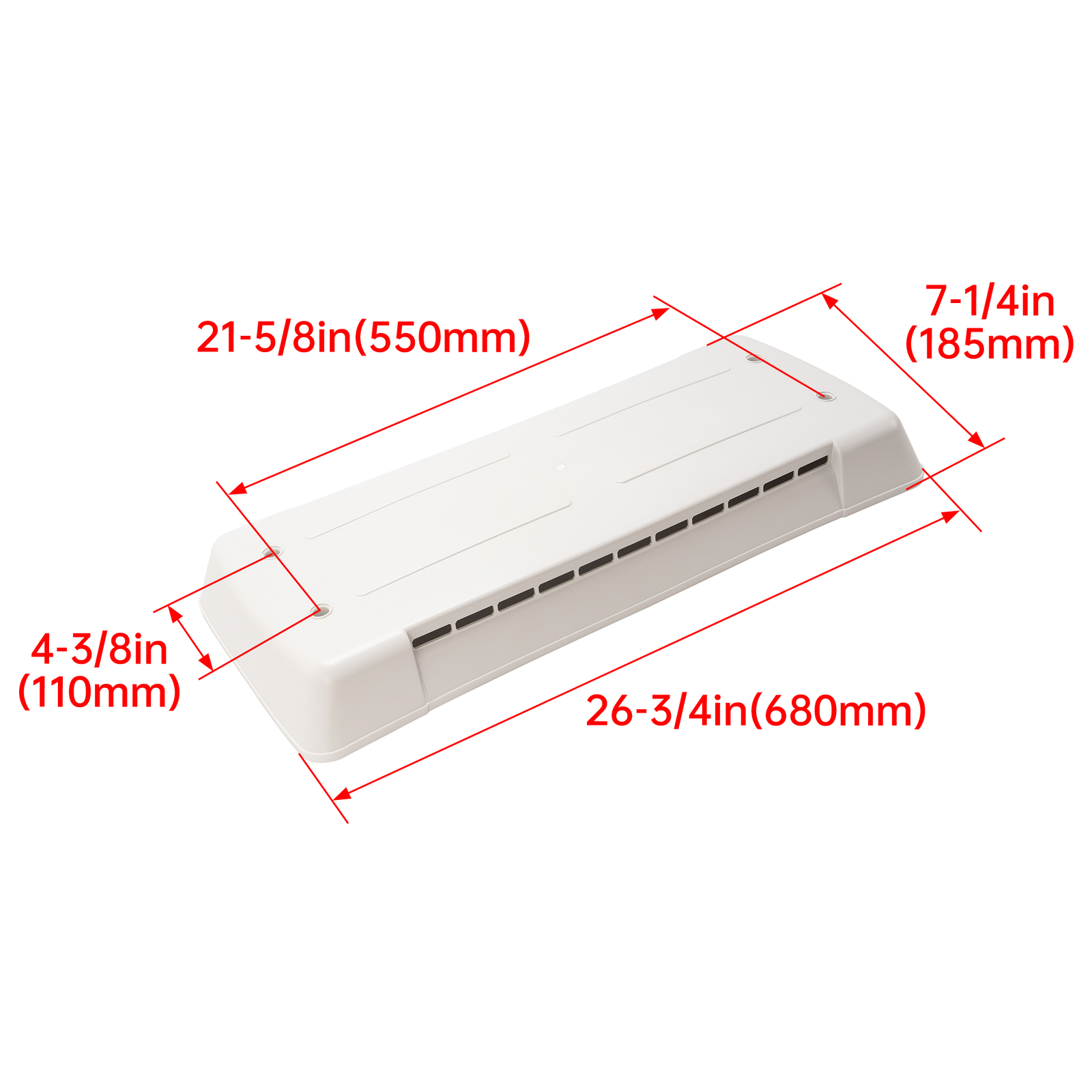 Vent Cover For Dometic Refrigerator Lid-Pw Vents w/ hardware #65528