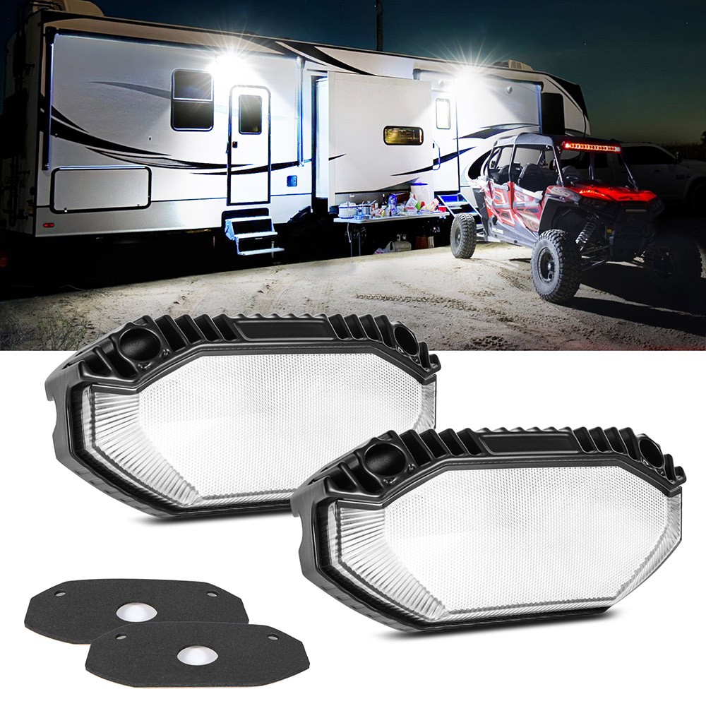 2PCS 12W RV Exterior LED Porch Light Utility Camper Awning Lamp For Trailer Boat