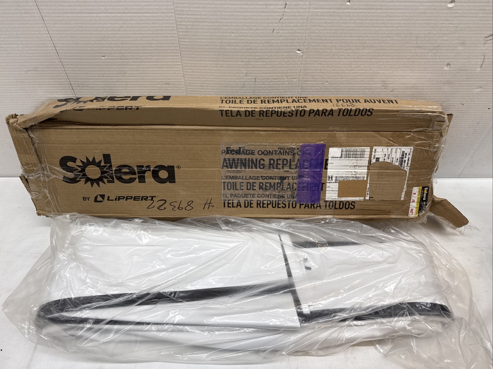 Solera Universal Vinyl Replacement Fabric for 19′ RV Awning White Fade