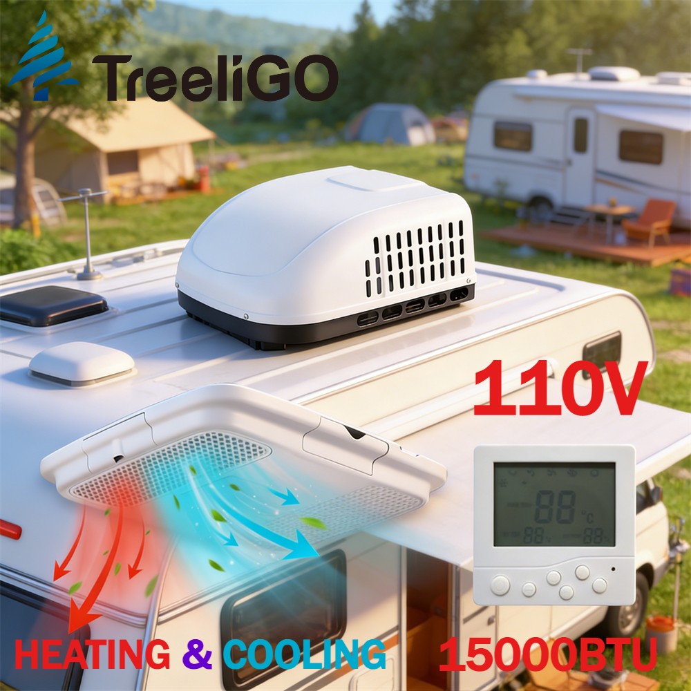 Treeligo 115V 15000 BTU Air Conditioner Rooftop Non-ducted RV AC Kit for Cooling