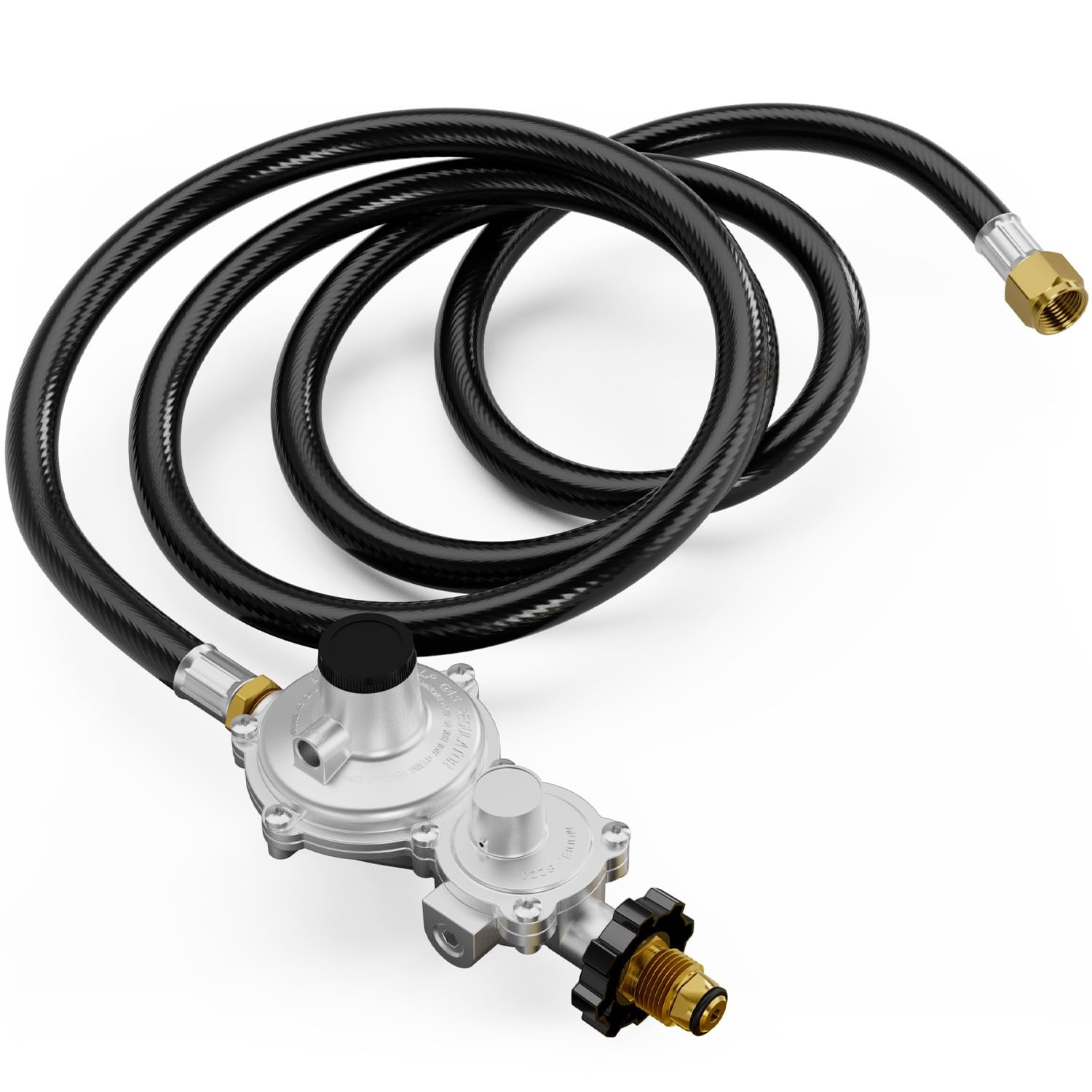 12FT 2Stage Propane Regulator with Hose for RVs, Generators, Grills, Heaters