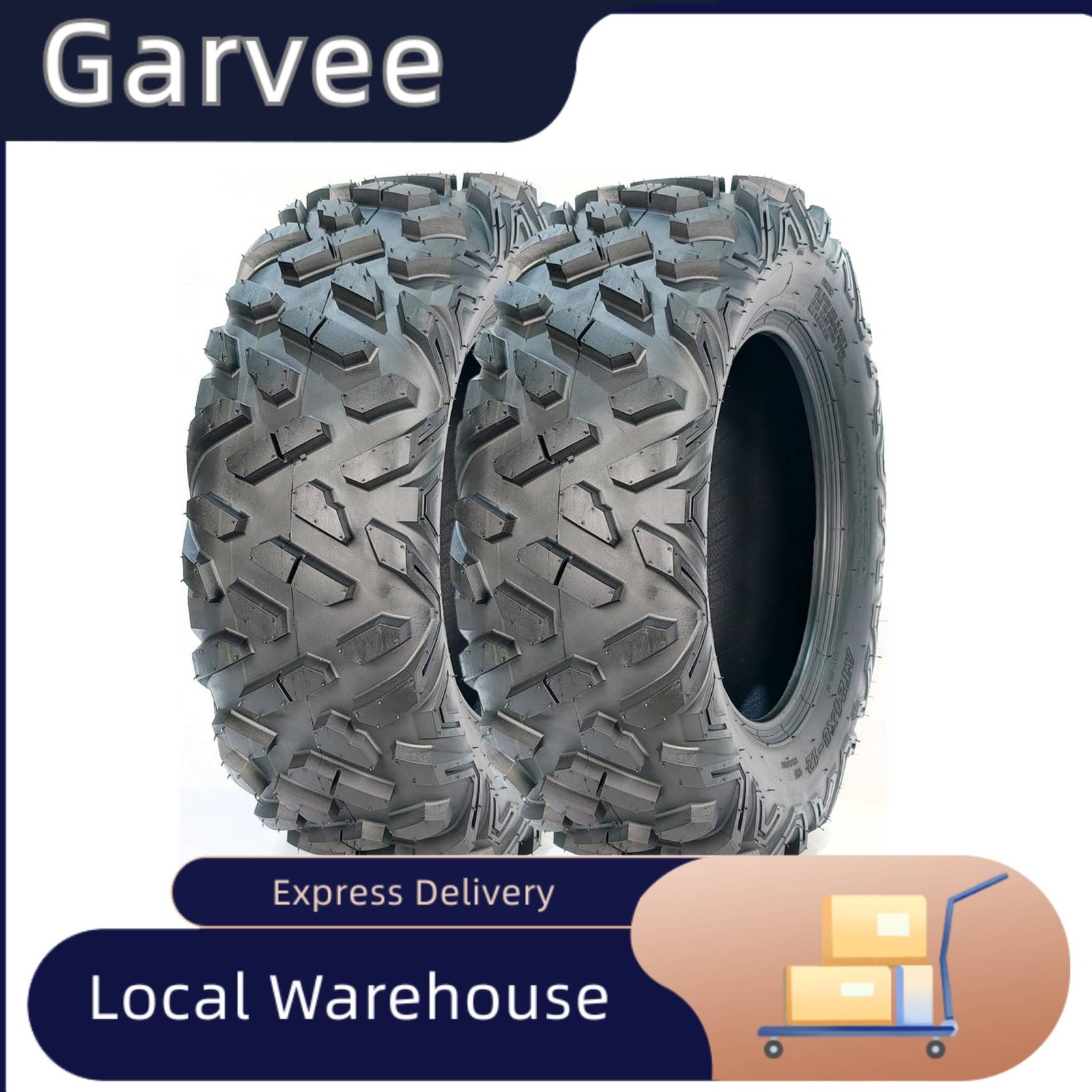 25×10-12 STMHOM ATV Tires 2PCS 6 PR Tubeless All Terrain Off-Road Tires, 16mm Tr