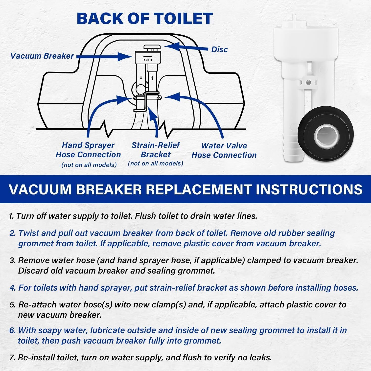385230335 Vacuum Breaker Hand Spray Kit Fits Dometic RV Toilet 100 500H