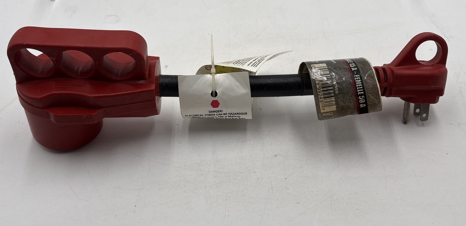 VALTERRA MIGHTY CORD 12″ ADAPTER WITH HANDLE RED A10-1550 RV CAMPER