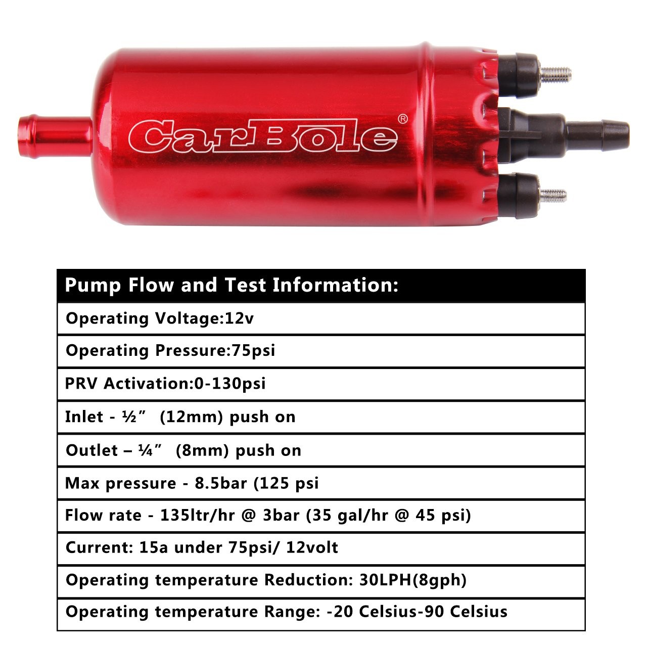 External Inline High Pressure EFI Fuel Pump Replace For Walbro Kits 45-125 psi
