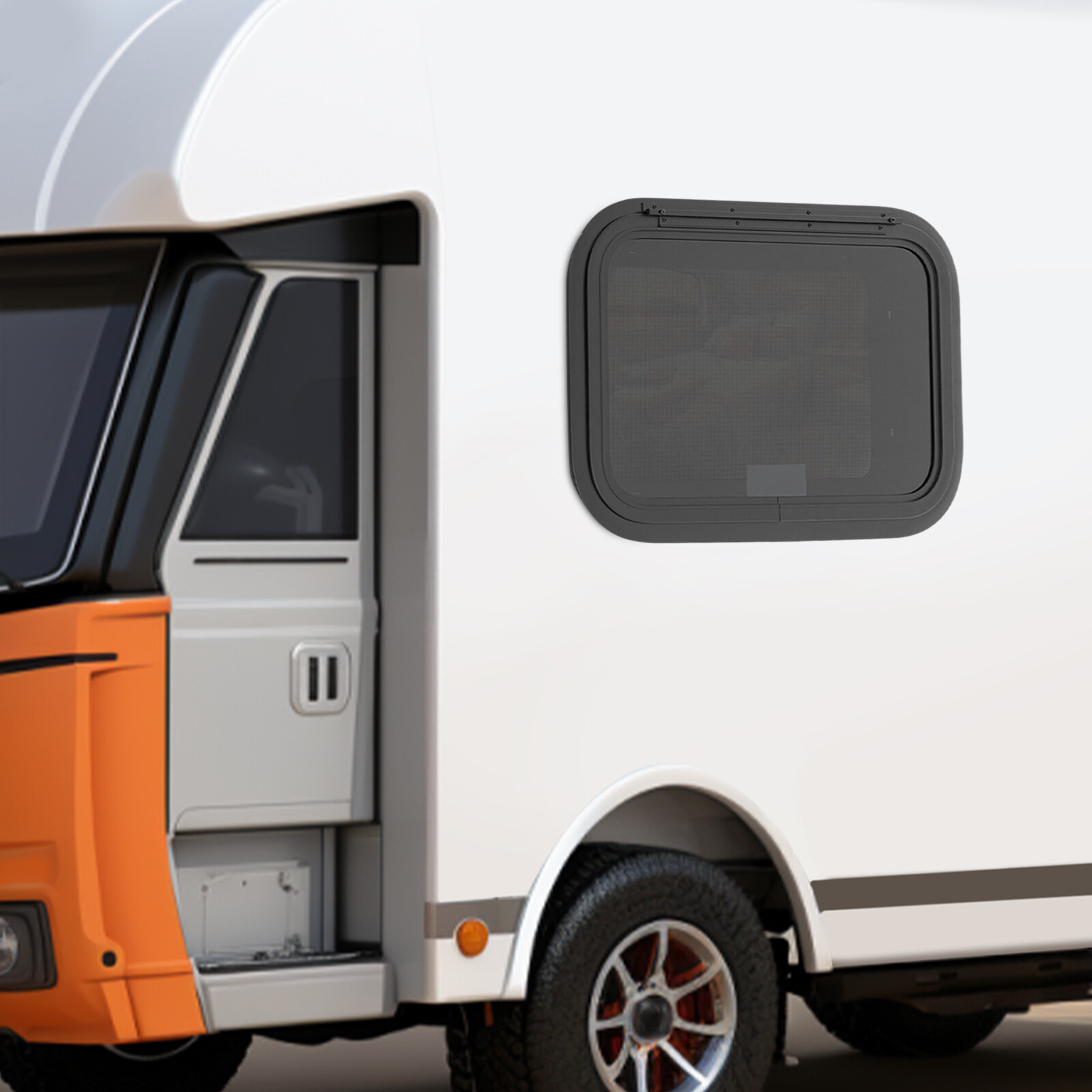 RV Exit Window W/ Trim Ring and Screen, 22″ x 15″ Push Out Glass Camper Window