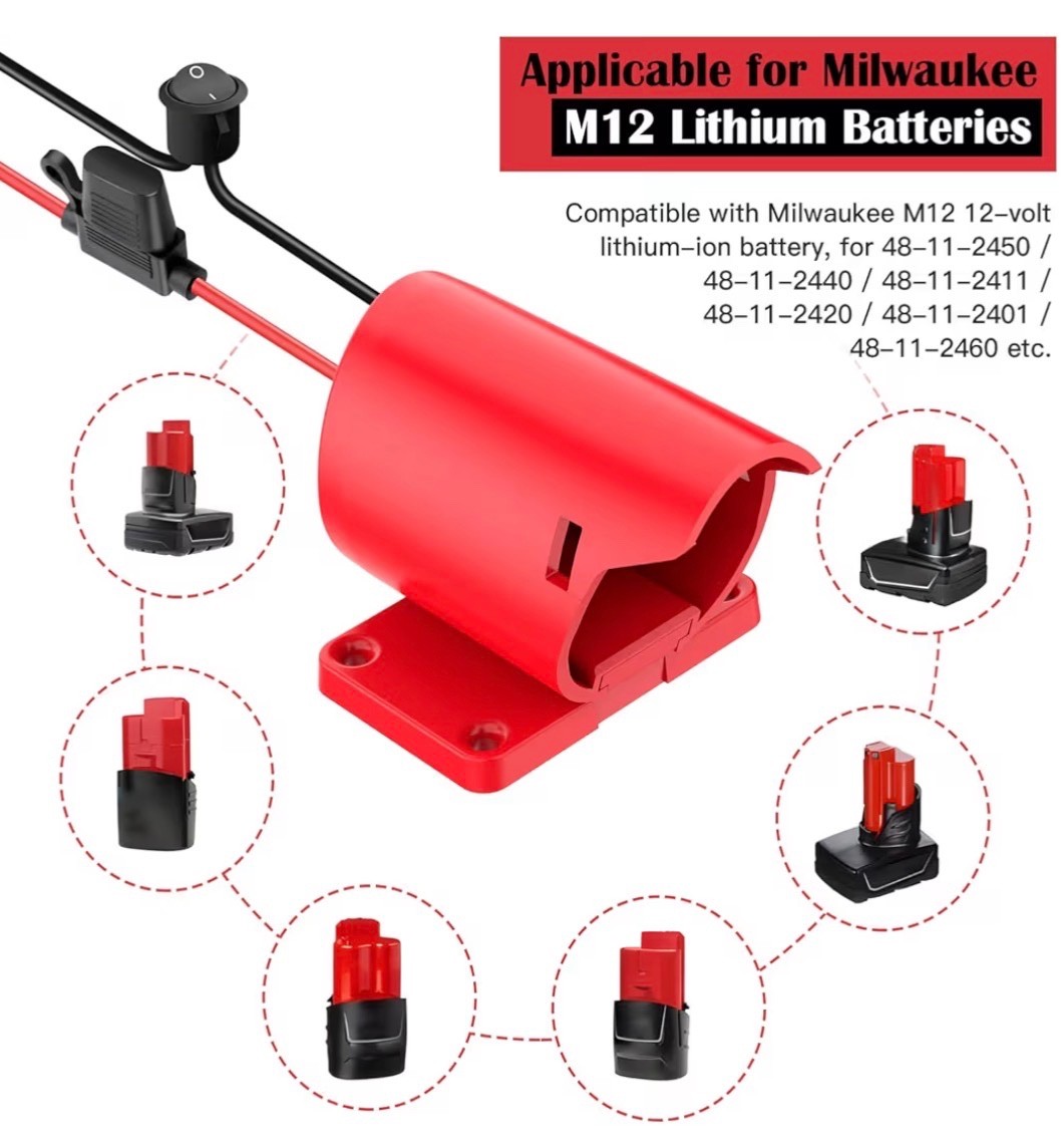 Remote Controlled RV Trailer Lights Tester for Milwaukee M12 batteries