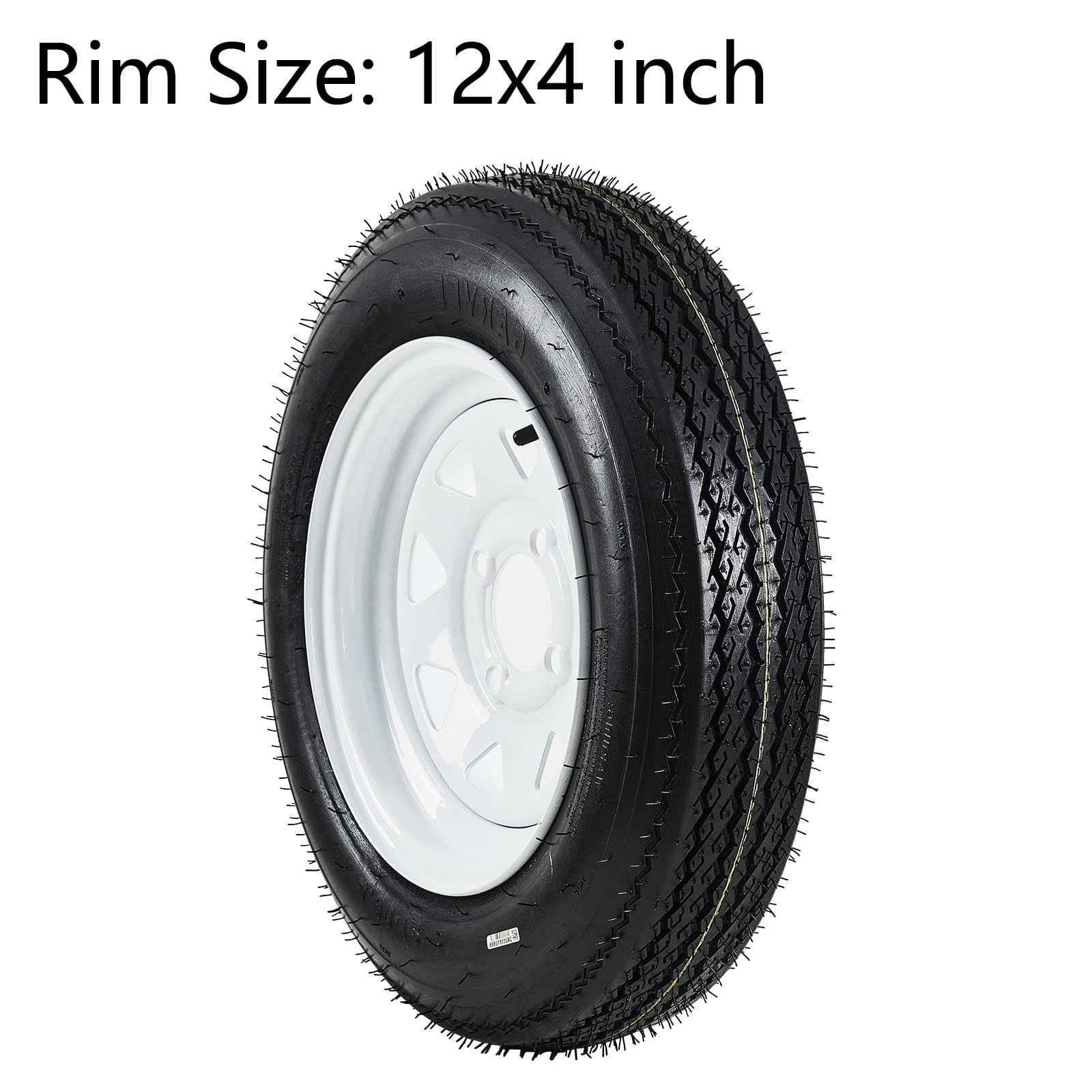 2pack 4.80-12 4.80×12 480-12 4.80-12 Trailer Tires with 12″ Rims 4 Lug on 4″ US