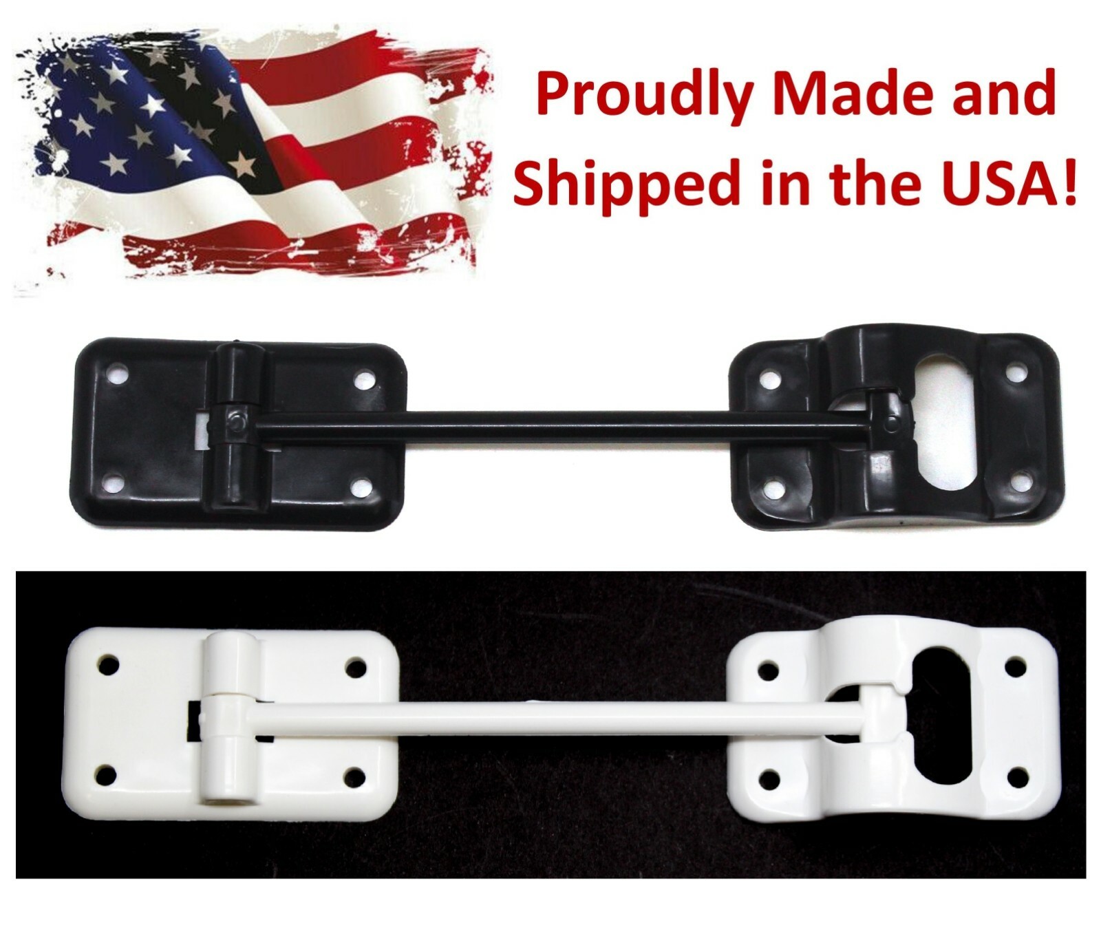 6″ T-Style Door Catch Latch Holder RV Camper Trailer Cargo 2 Pack White or Black