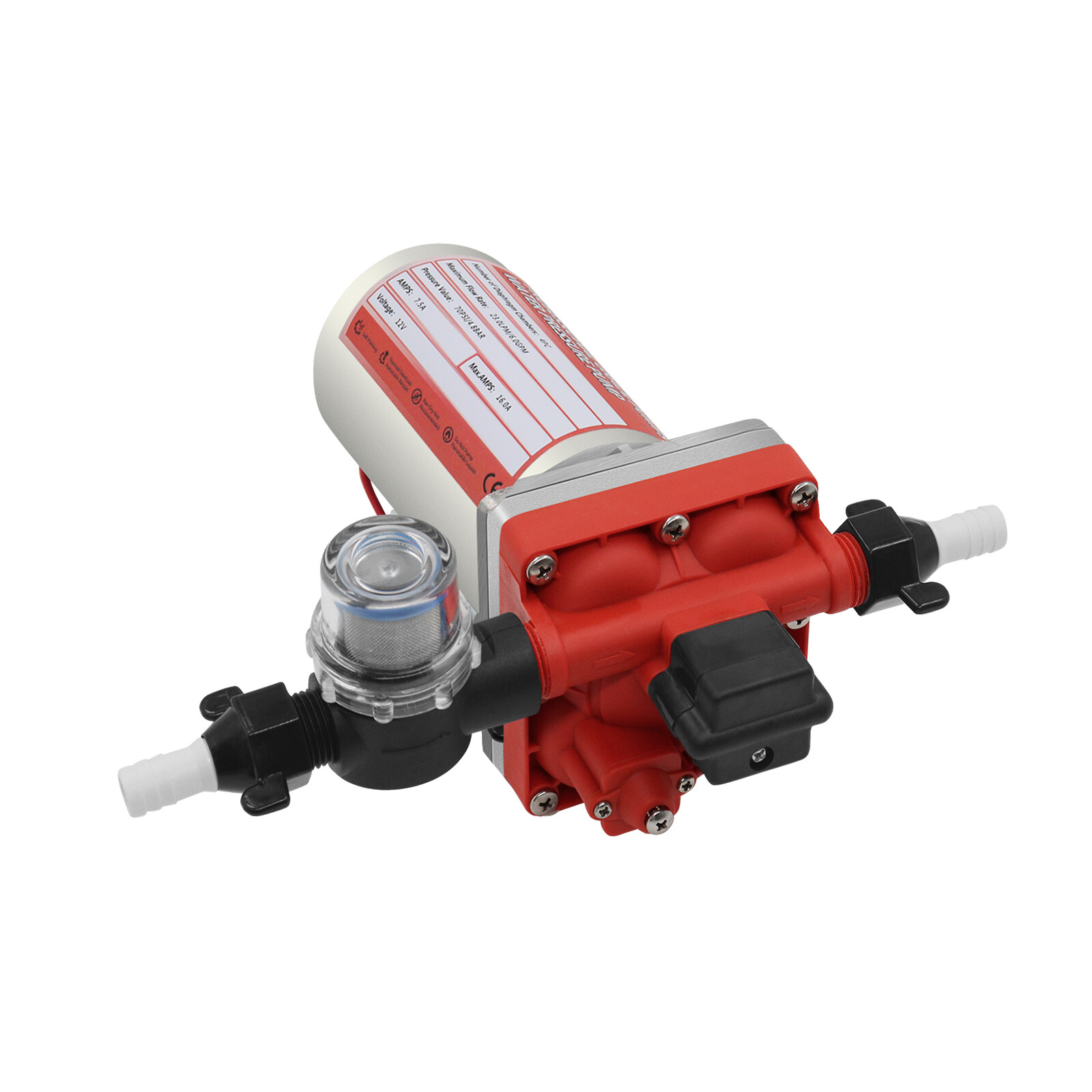 12V 6GPM Water Diaphragm Pump Self-Priming Pump High Pressure 70PSI for RV Boat