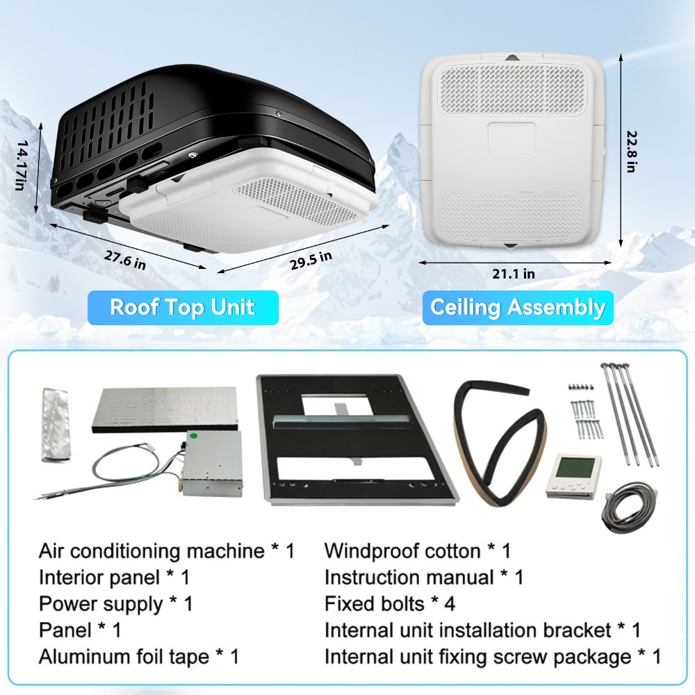 Bailigo 15000BTU 110V Heat&Cool Air Conditioner For RV Boat Truck Van Camper
