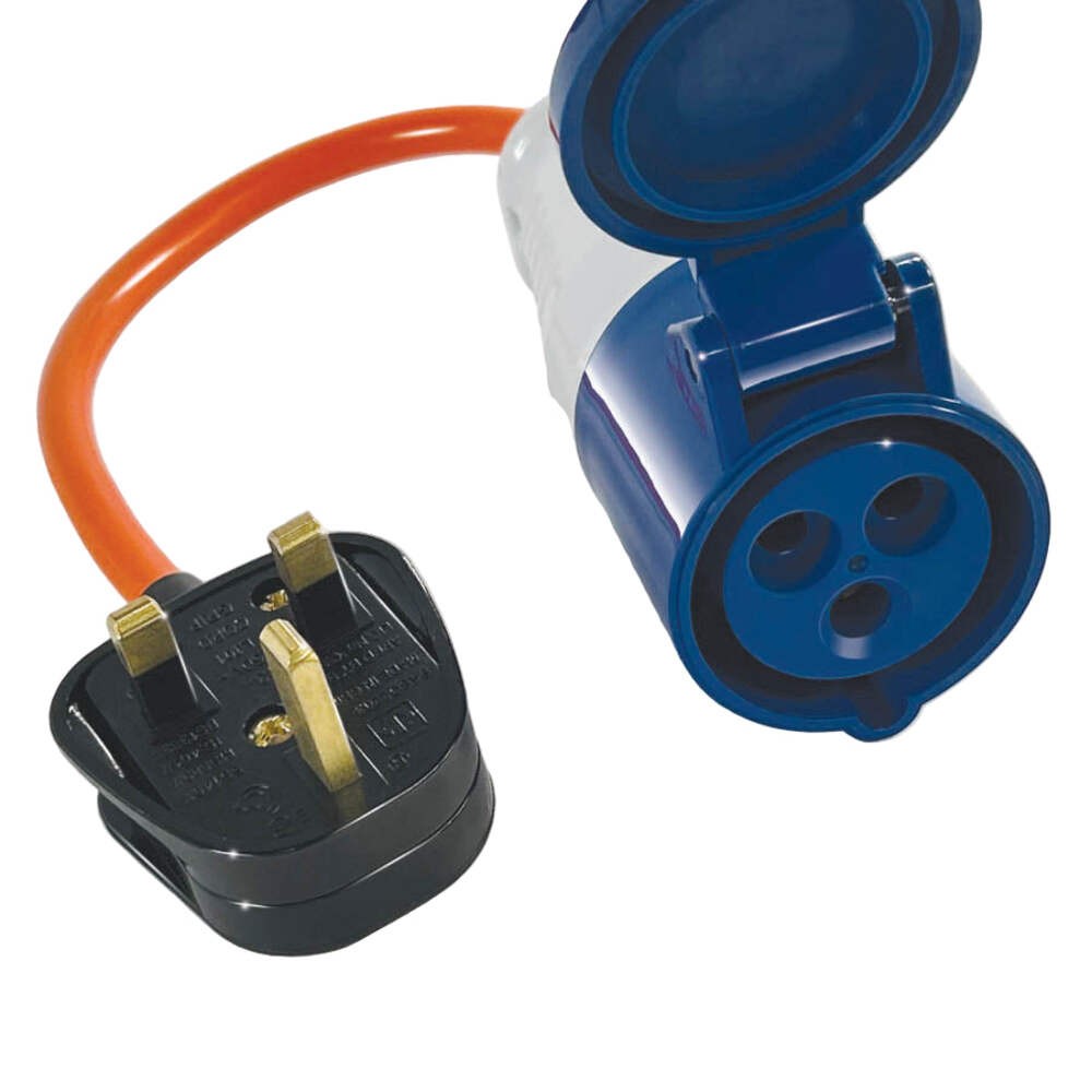 Converter Lead Socket 13A Plug to 16A Adaptor Cable Caravan RV Motorhome