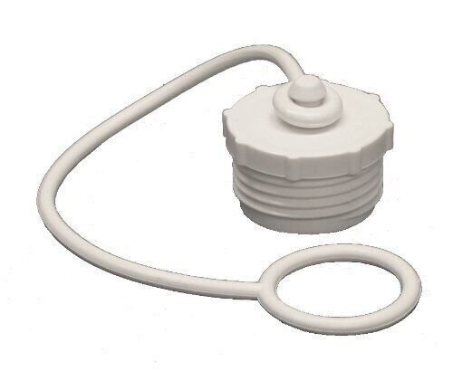 Aqua Pro 27838 3/4-Inch RV Water Pipe/Hose Plug With Strap, White