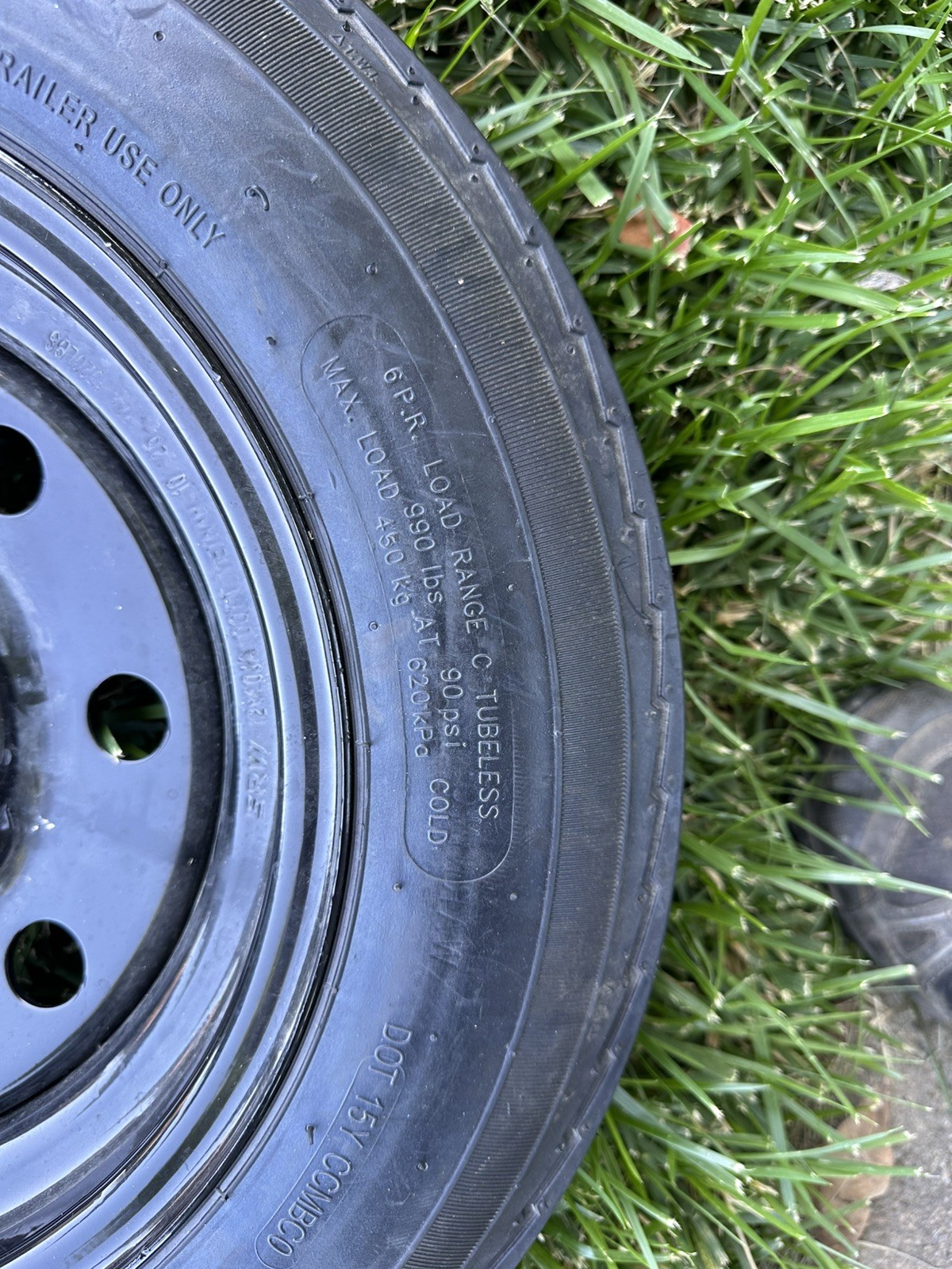 Two Trailer Tires 4.80-12 W/rims New-take Offs – 5 On 4.5