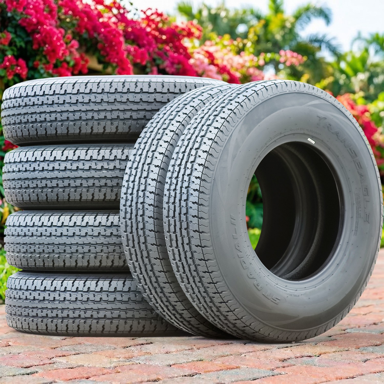 4 Tires Transeagle ST Radial II Steel Belted ST 205/75R14 Load E 10 Ply Trailer
