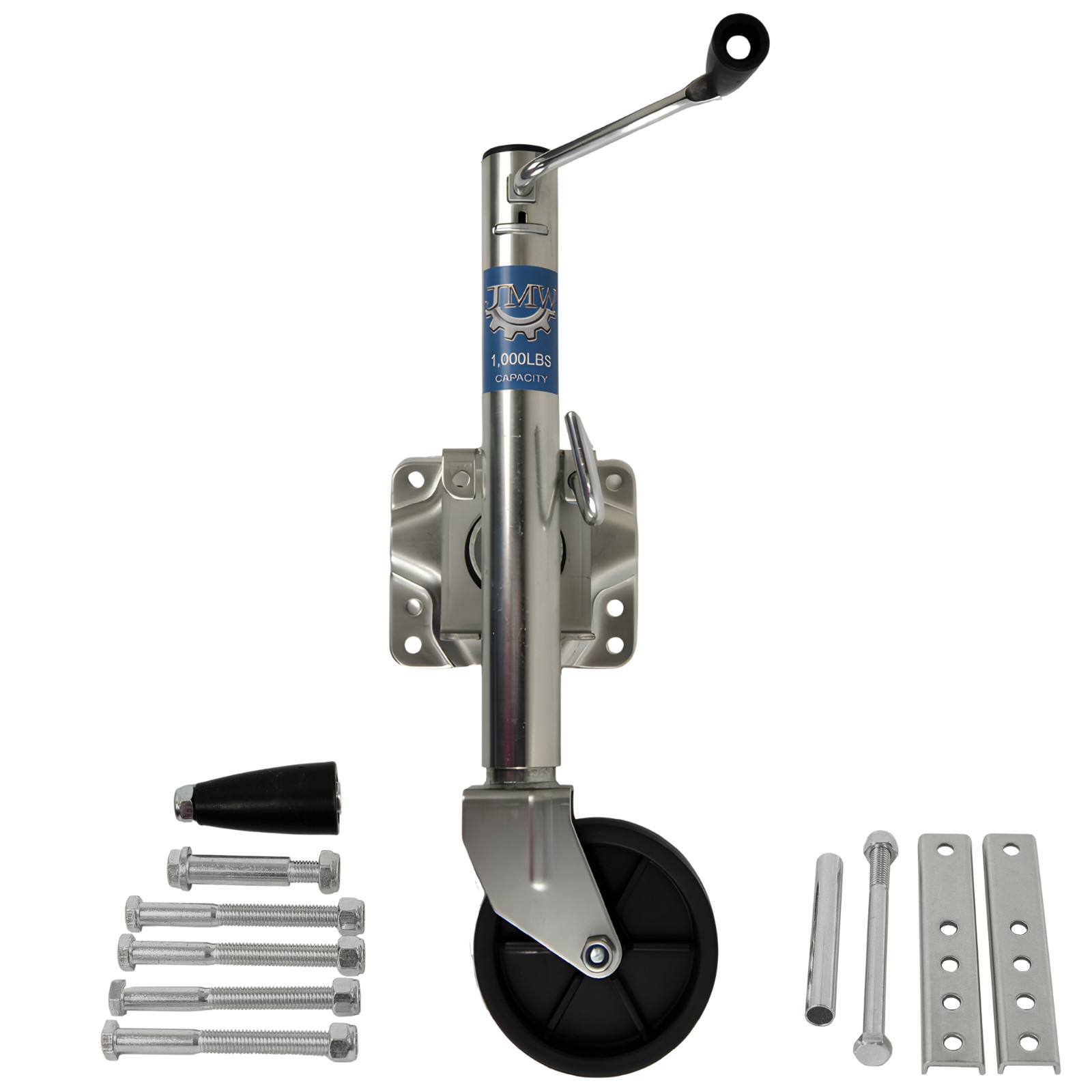 Trailer Jack Boat RV Swing Away Camper Wheel Bolt On 1000 lbs Side Swivel