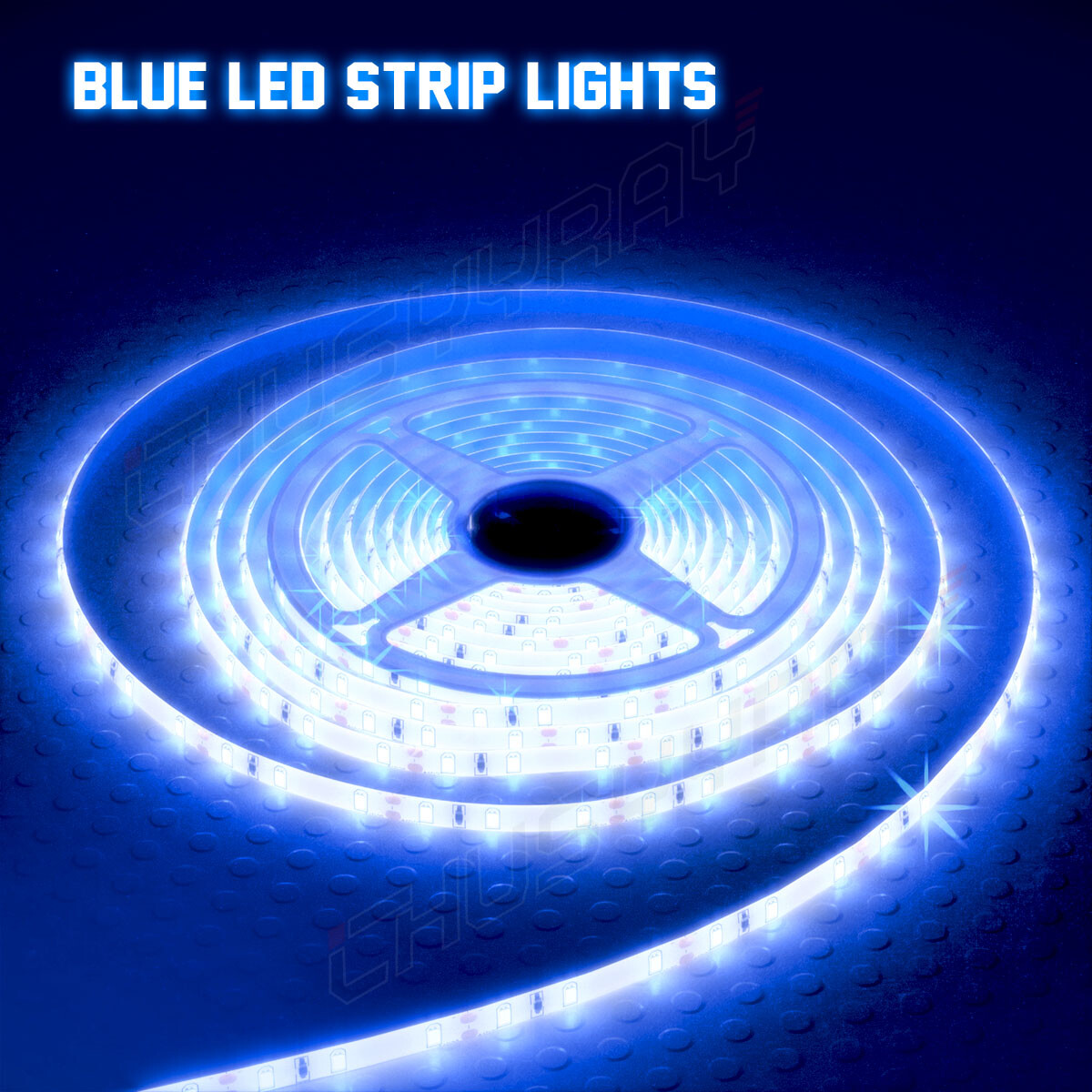 5M/16.4ft Blue 2835 SMD 300 LED Strip Light Flexible IP65 Waterproof 12V DC
