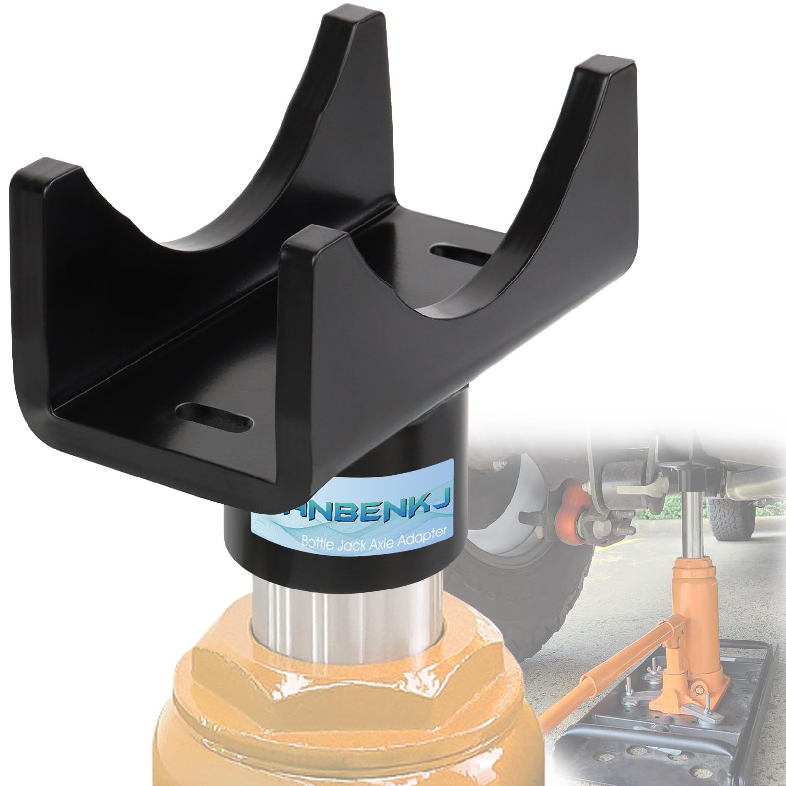 Bottle Jack Axle Adapter Lifting Saddle for 2″ 3″ 4″ Round & Square Black