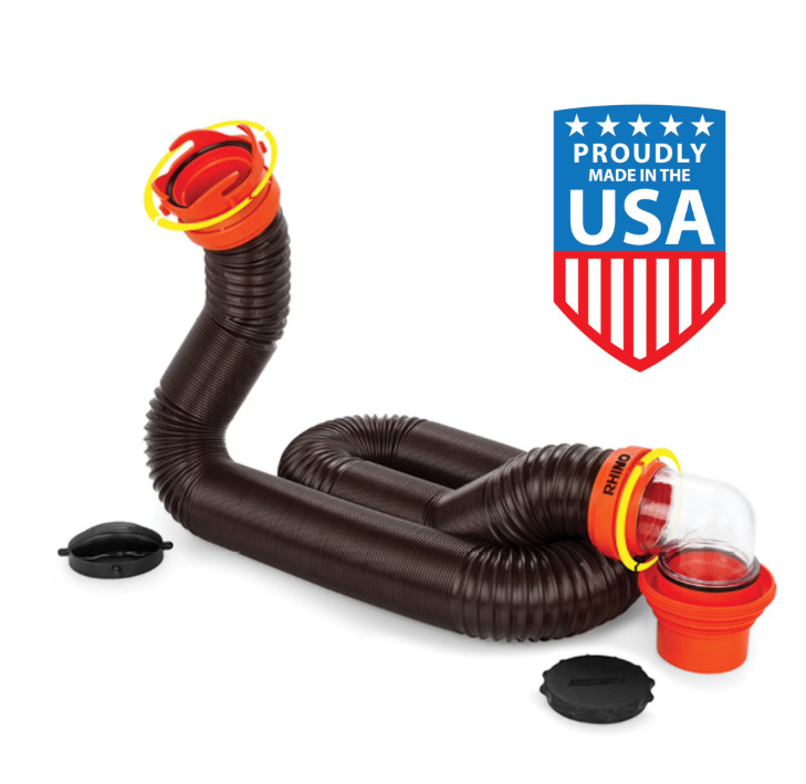 Camco RhinoFLEX 15-Foot RV Sewer Hose Kit – Multicolor, 23 Mils of Polyolefin